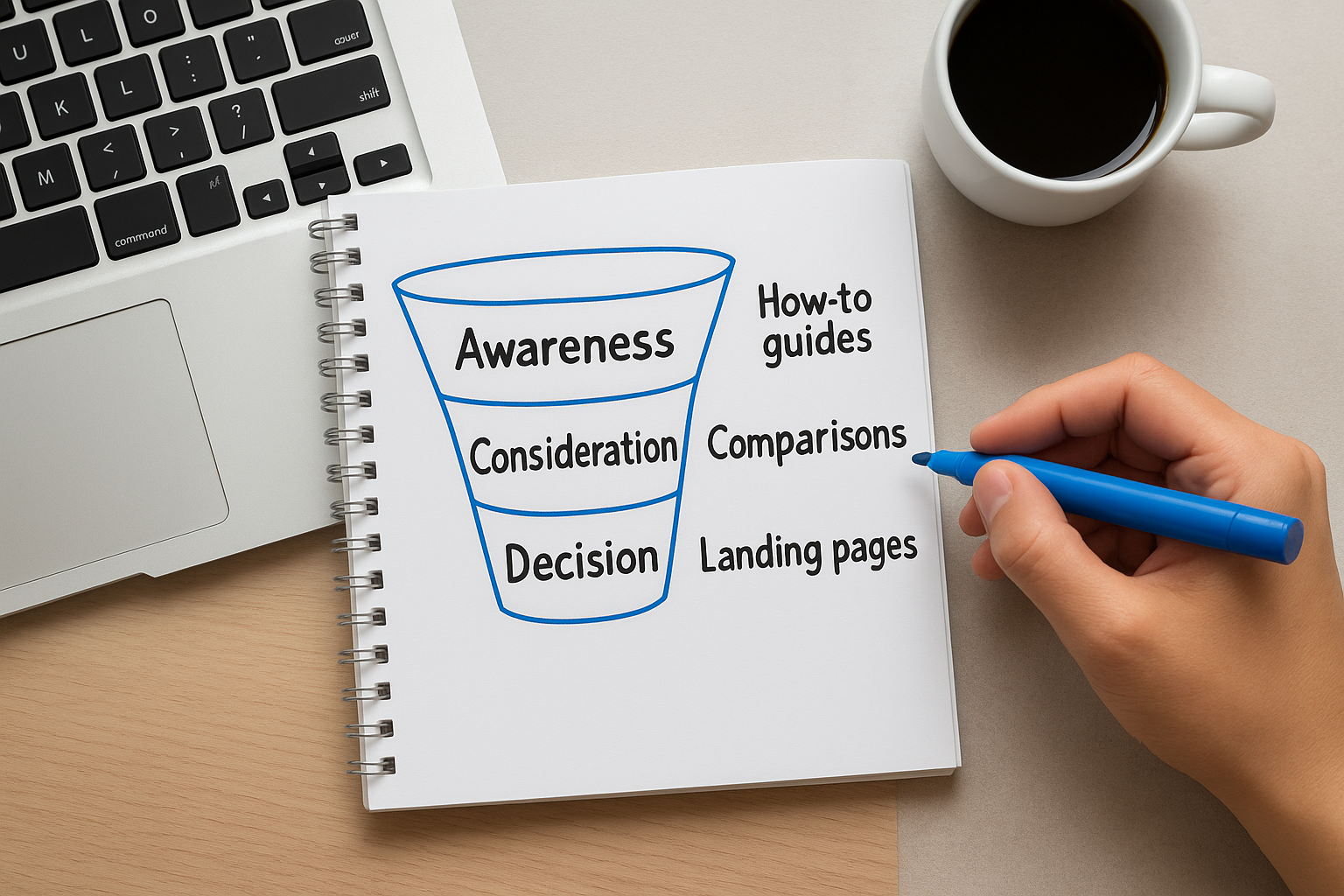 Map your funnel stages to page types