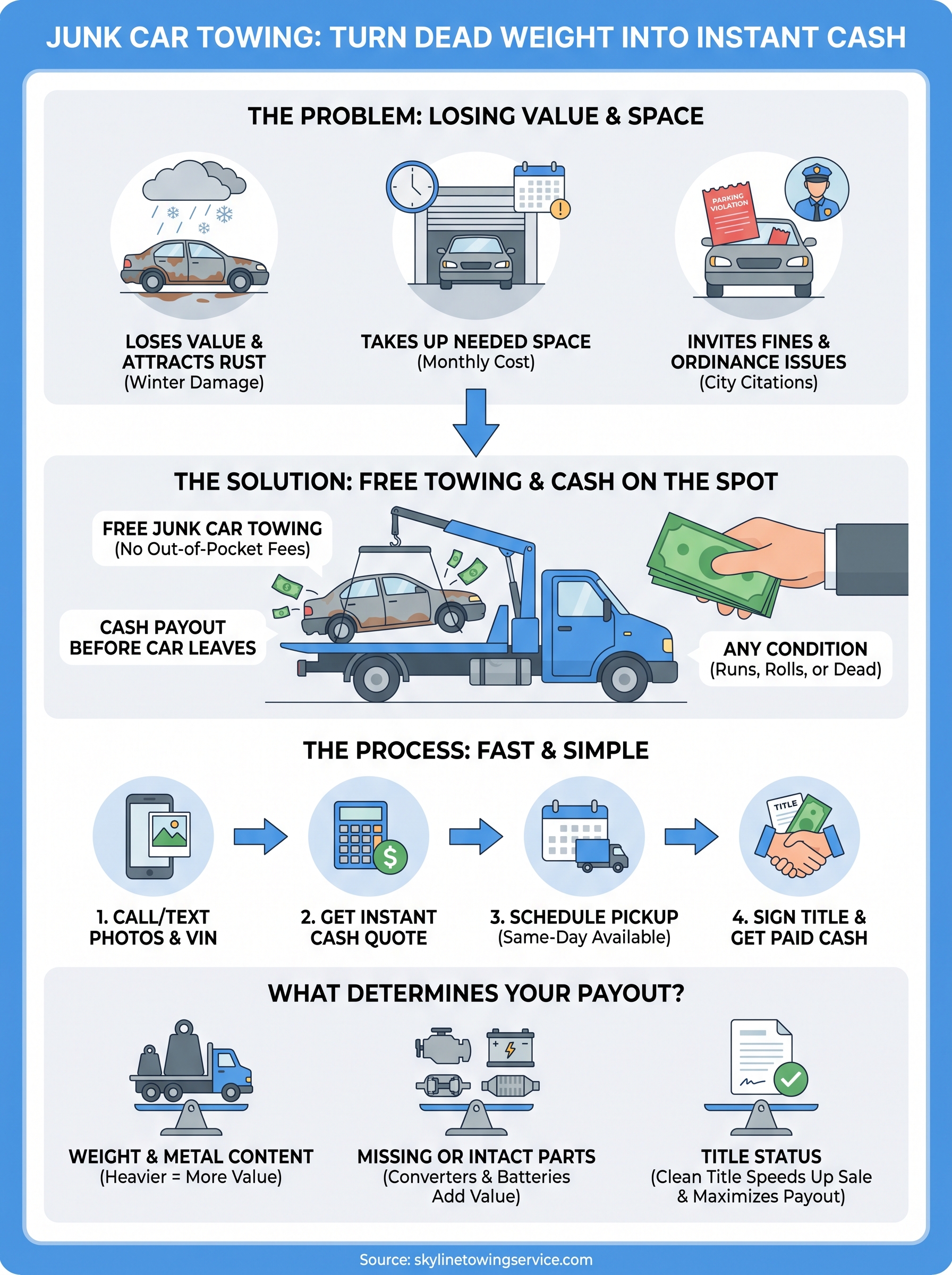 car junk towing infographic