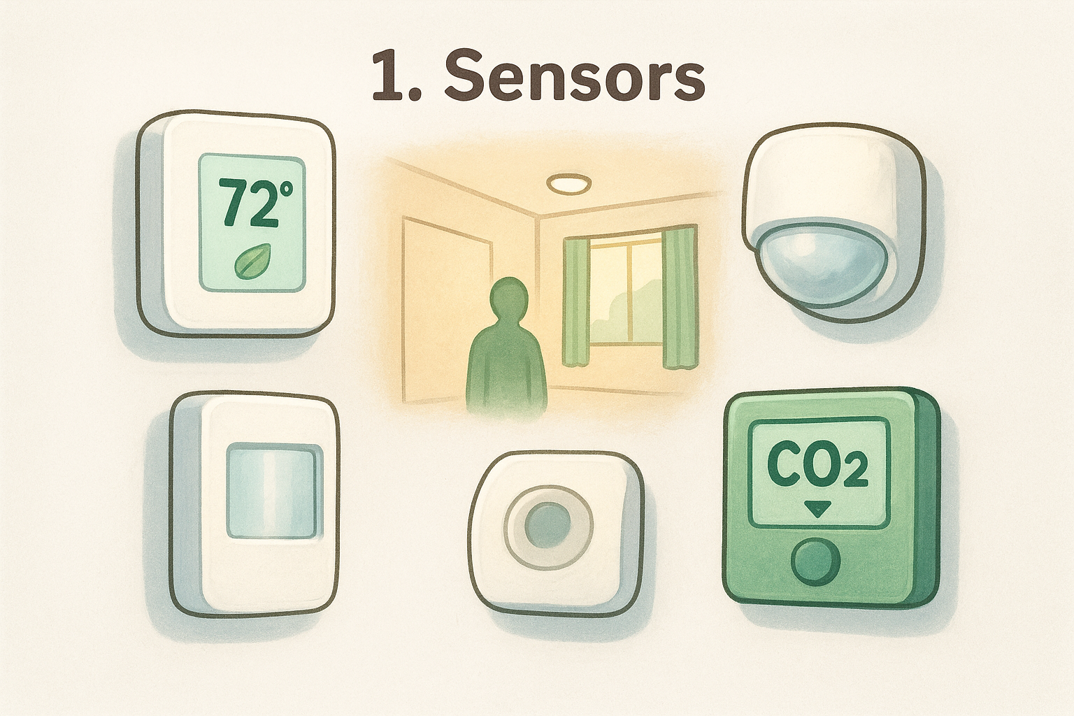 Building automation system components: sensors