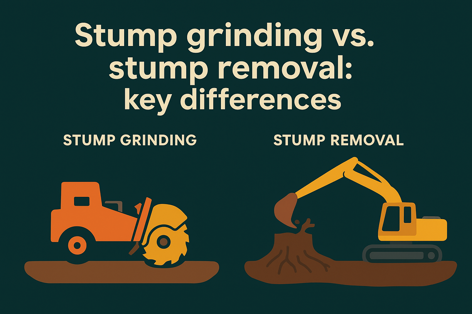 Stump grinding vs. stump removal: key differences