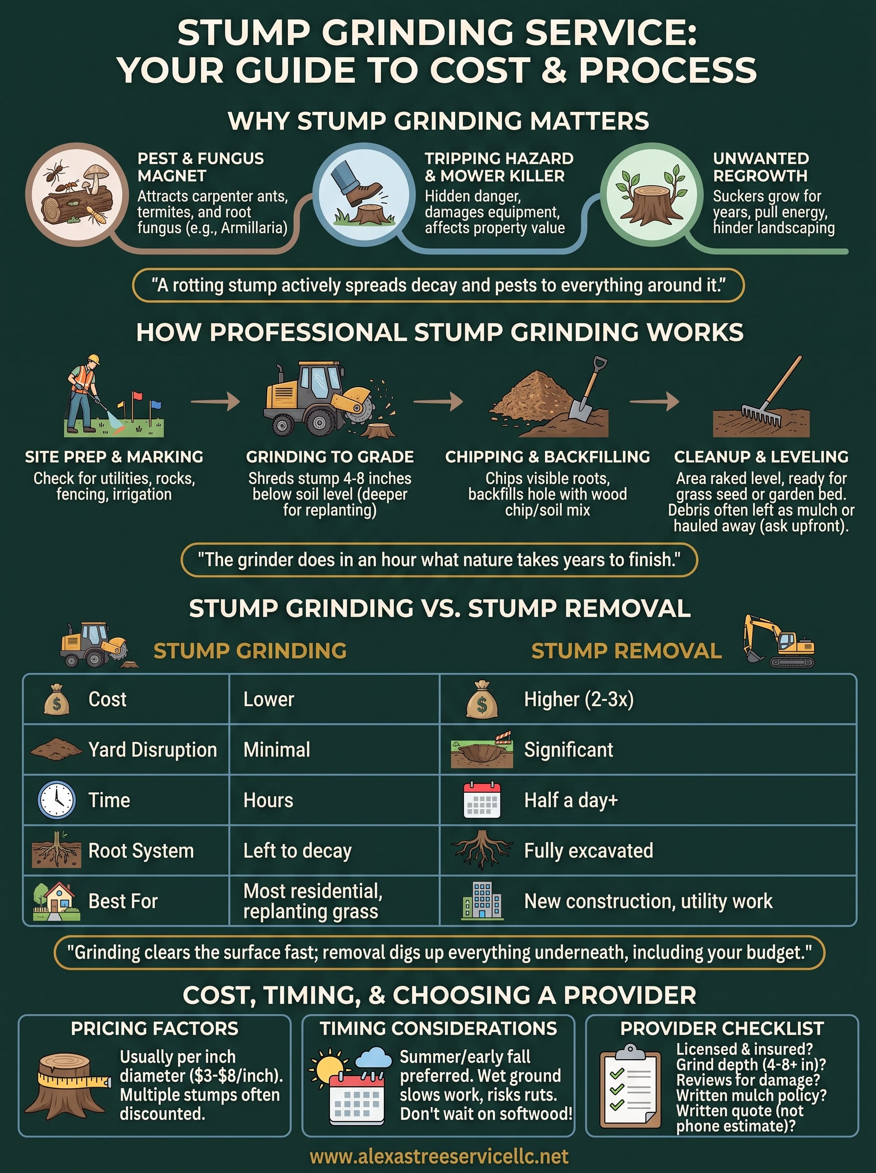 stump grinding service infographic
