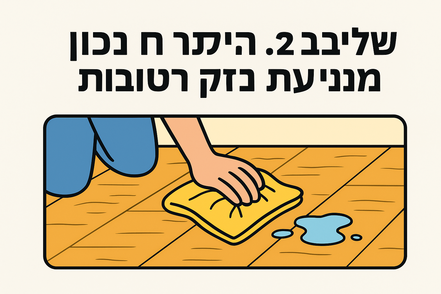 שלב 2. ניגוב לח נכון ומניעת נזקי רטיבות
