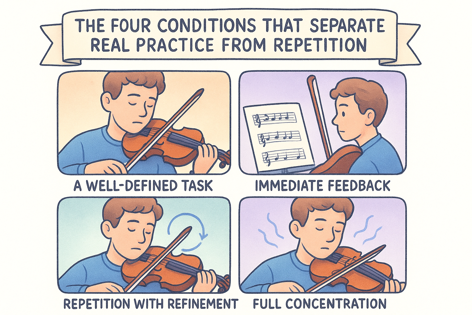 The four conditions that separate real practice from repetition