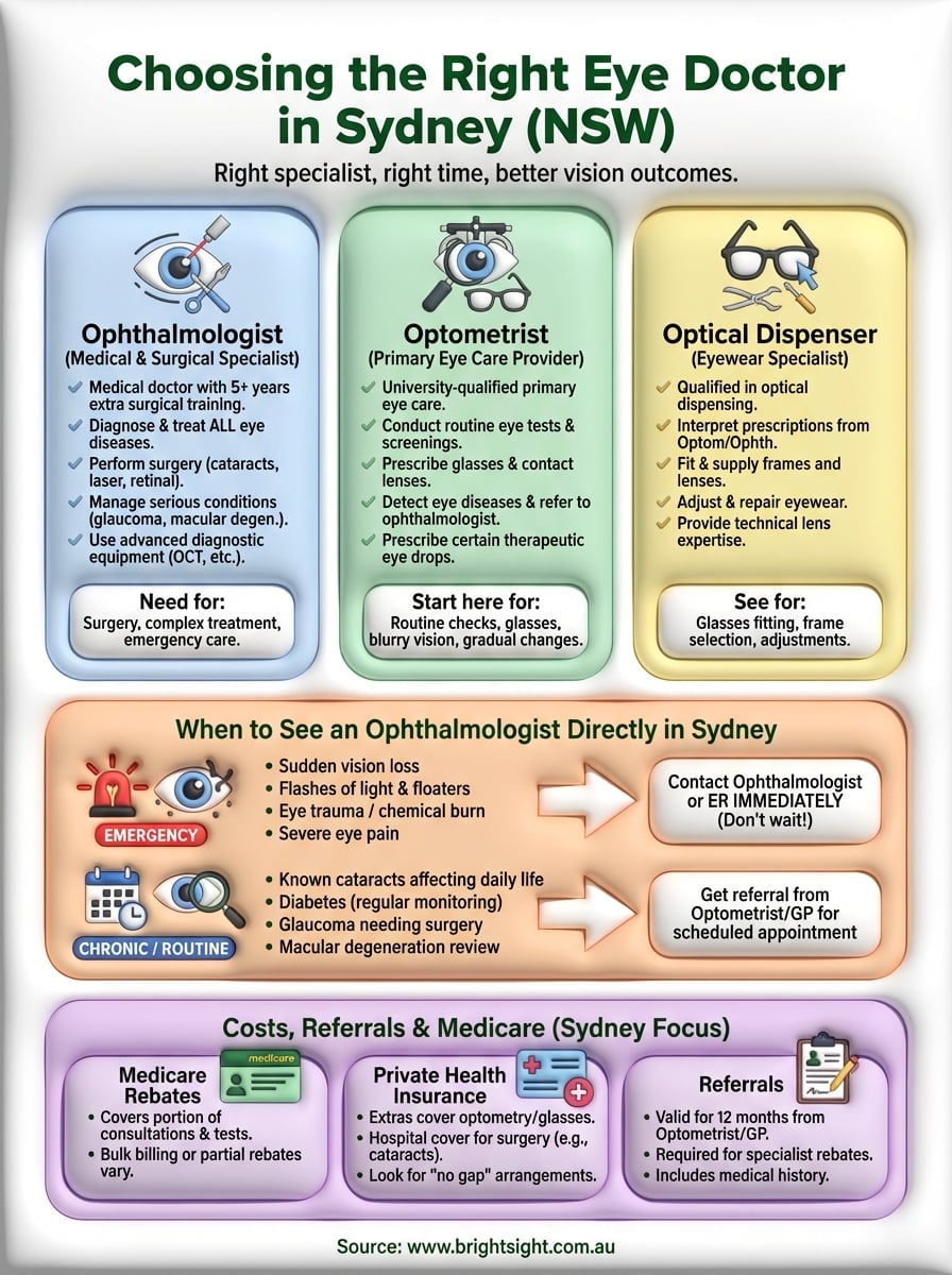 specialist for eye doctor infographic