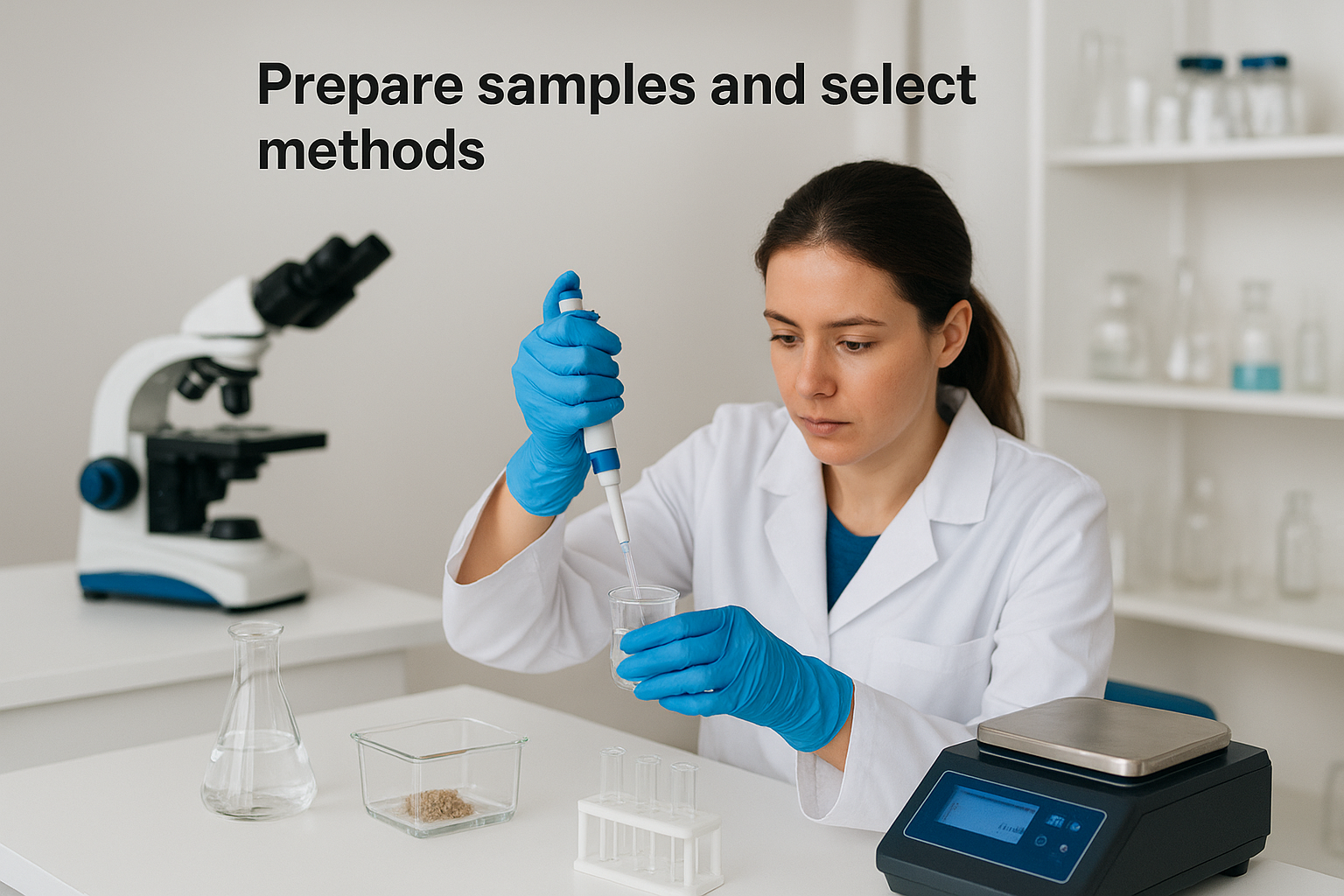 Prepare samples and select methods