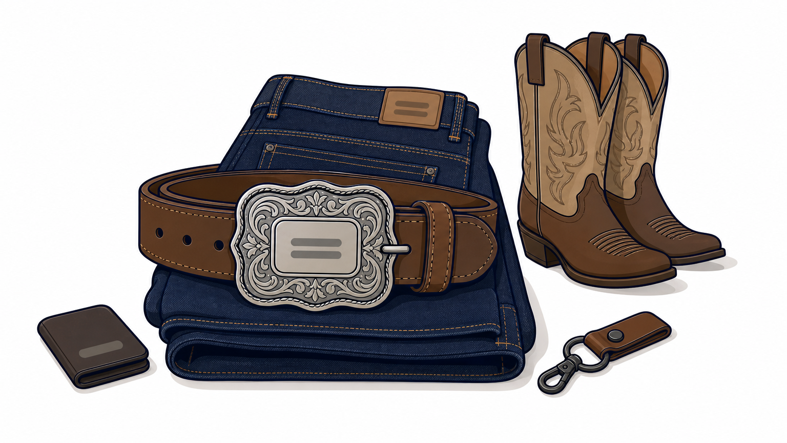 Ceinture large en cuir homme avec jean et boucle de style western