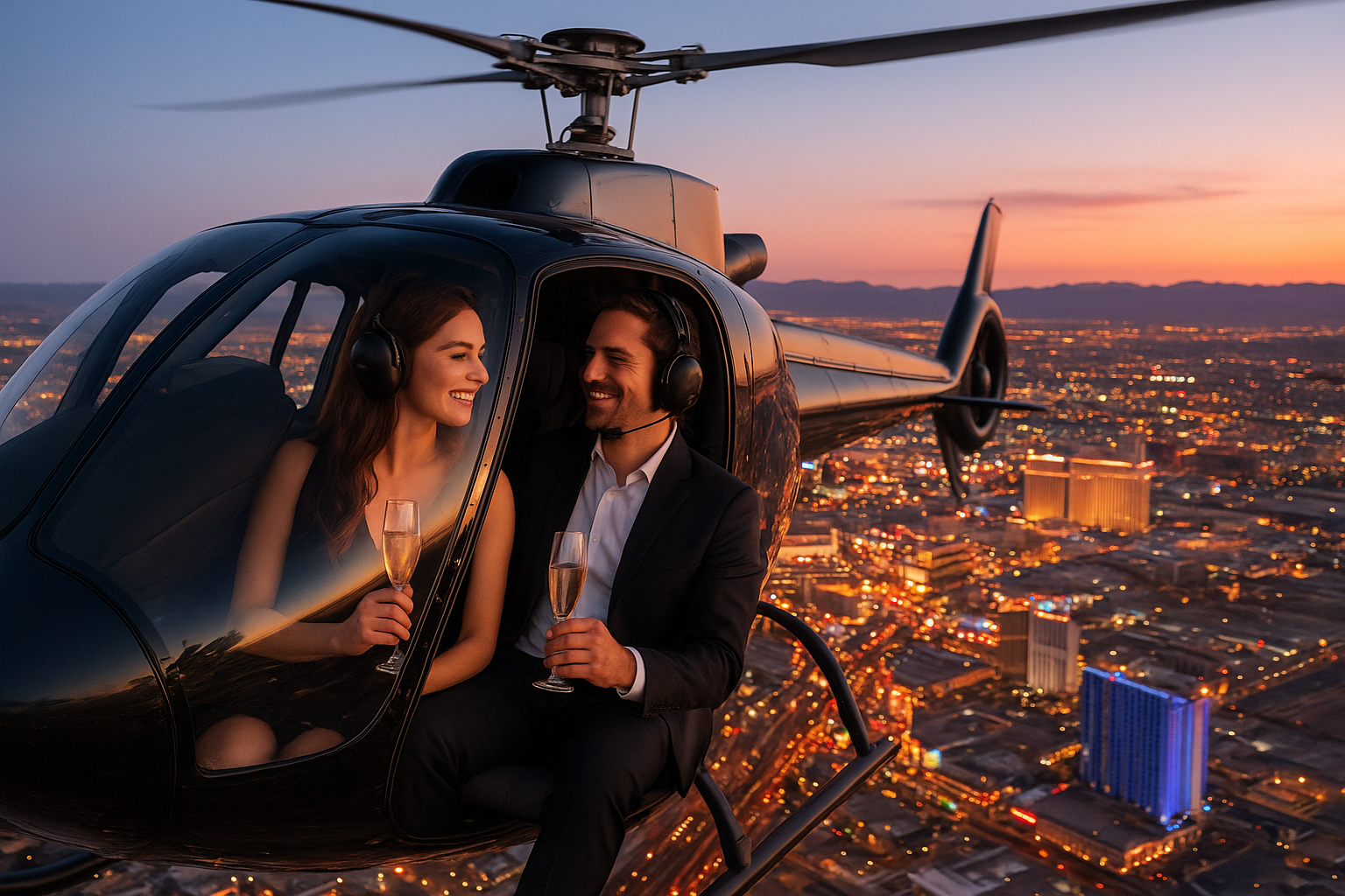 1. Take a private helicopter tour over the Strip