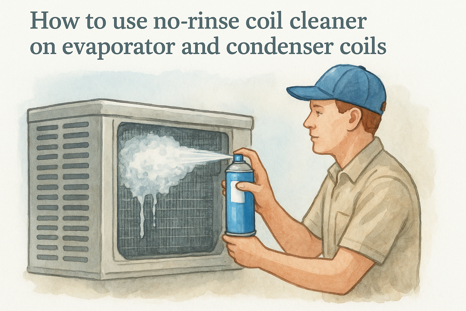 How to use no-rinse coil cleaner on evaporator and condenser coils