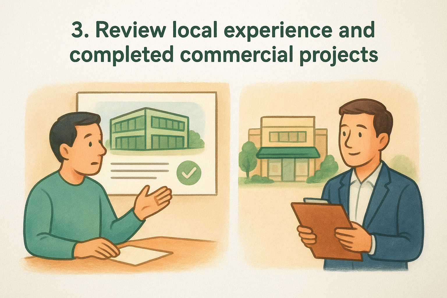 3. Review local experience and completed commercial projects