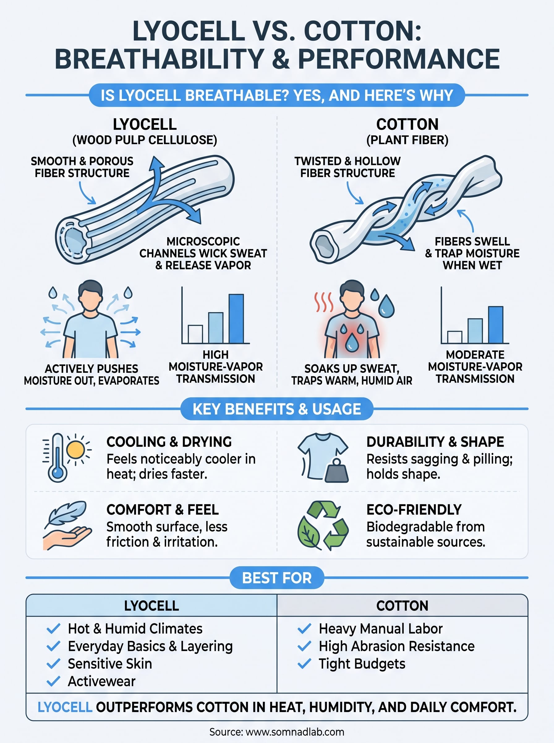 is lyocell breathable infographic