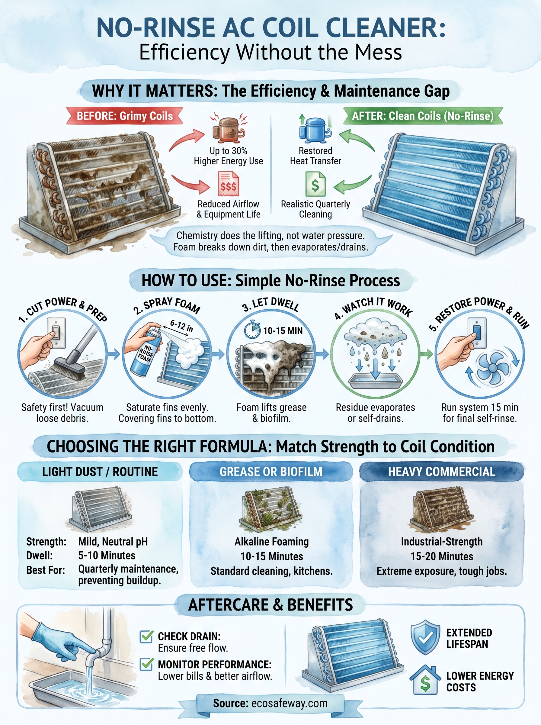 no rinse ac coil cleaner infographic