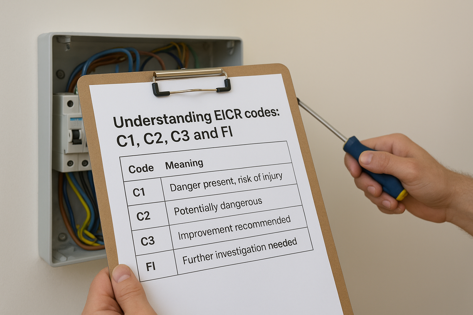 Understanding EICR codes: C1, C2, C3 and FI