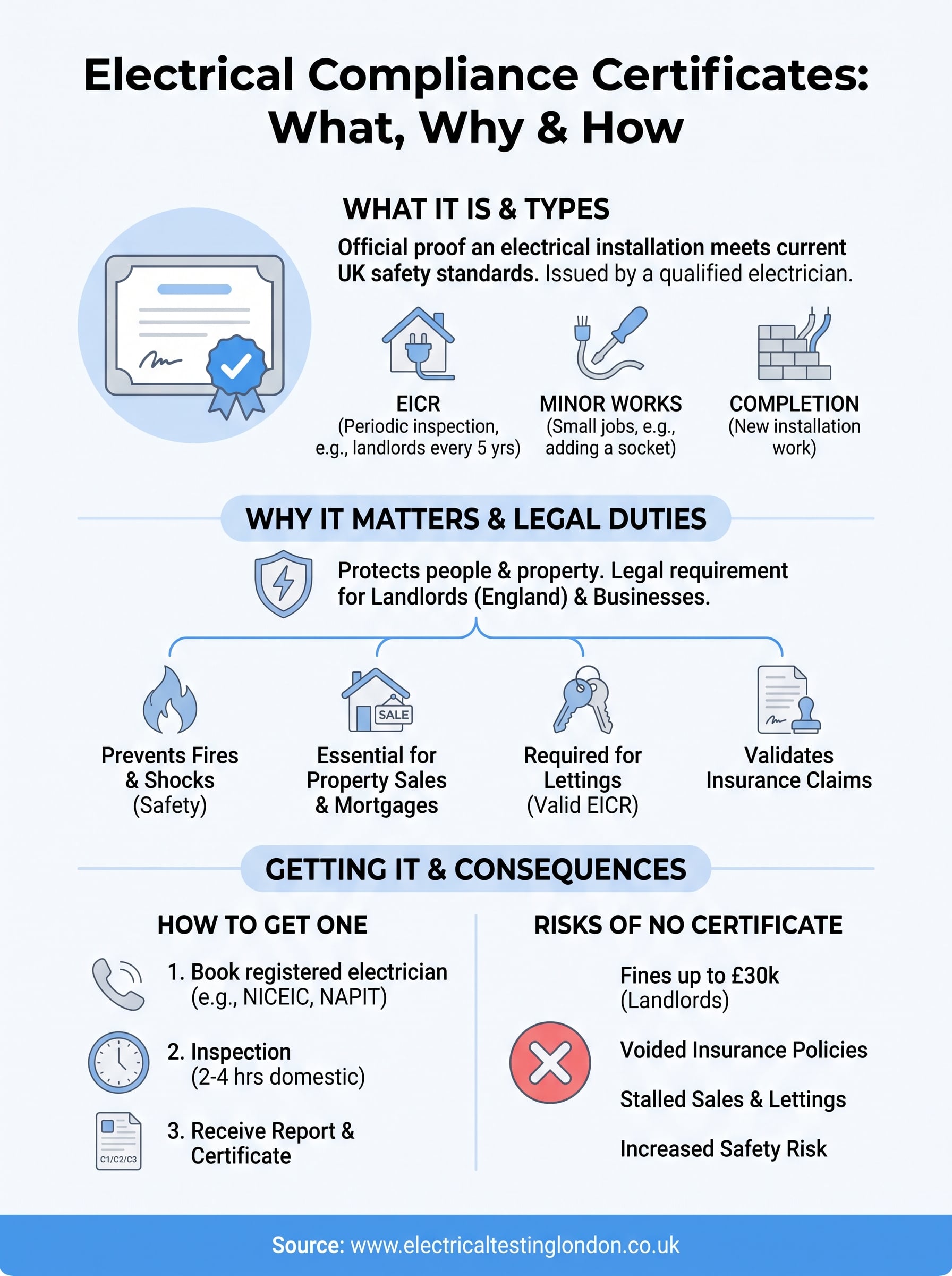 what is an electrical compliance certificate infographic