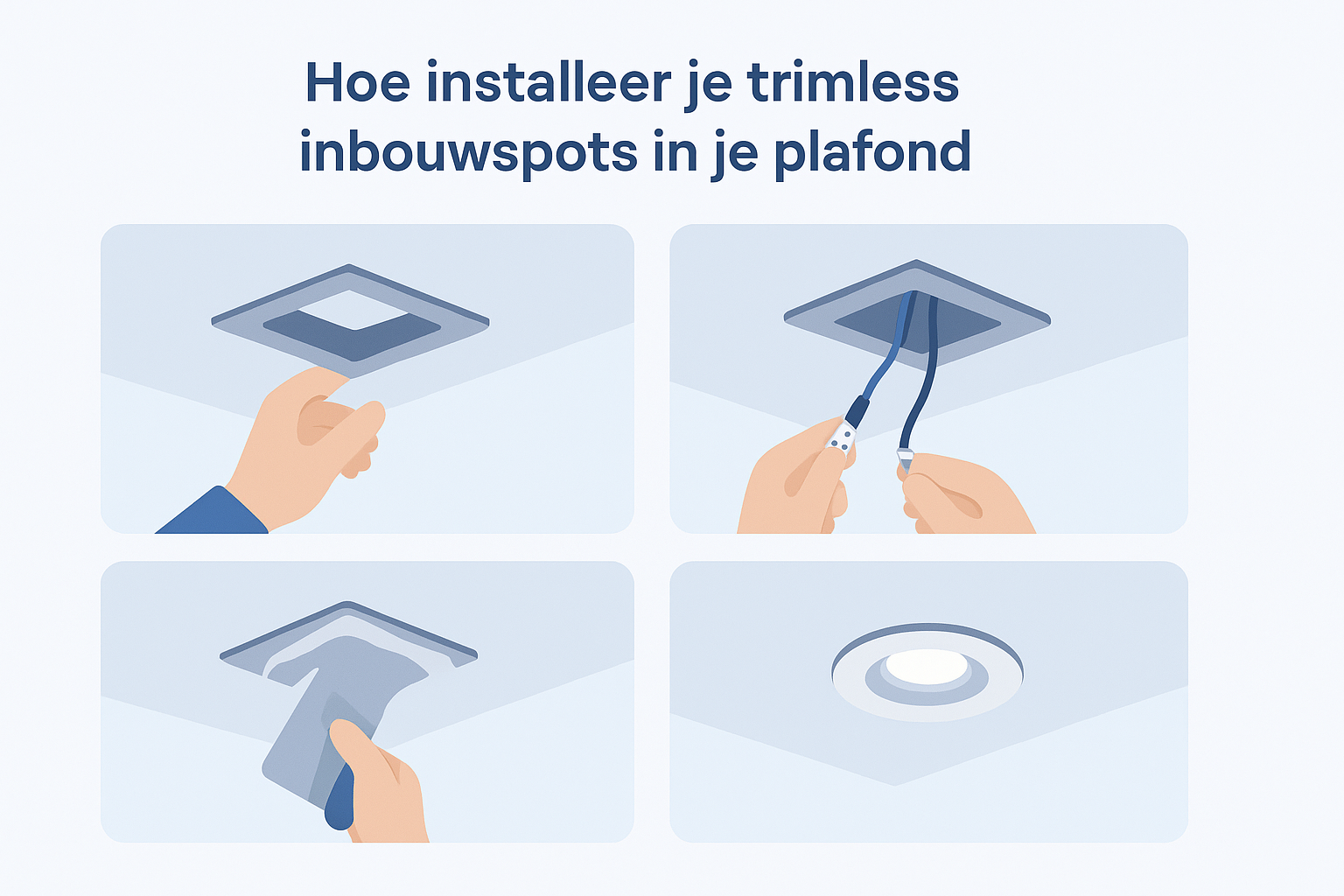 Hoe installeer je trimless inbouwspots in je plafond
