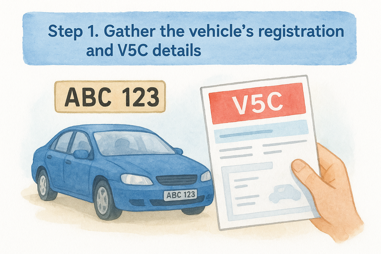 Step 1. Gather the vehicle's registration and V5C details