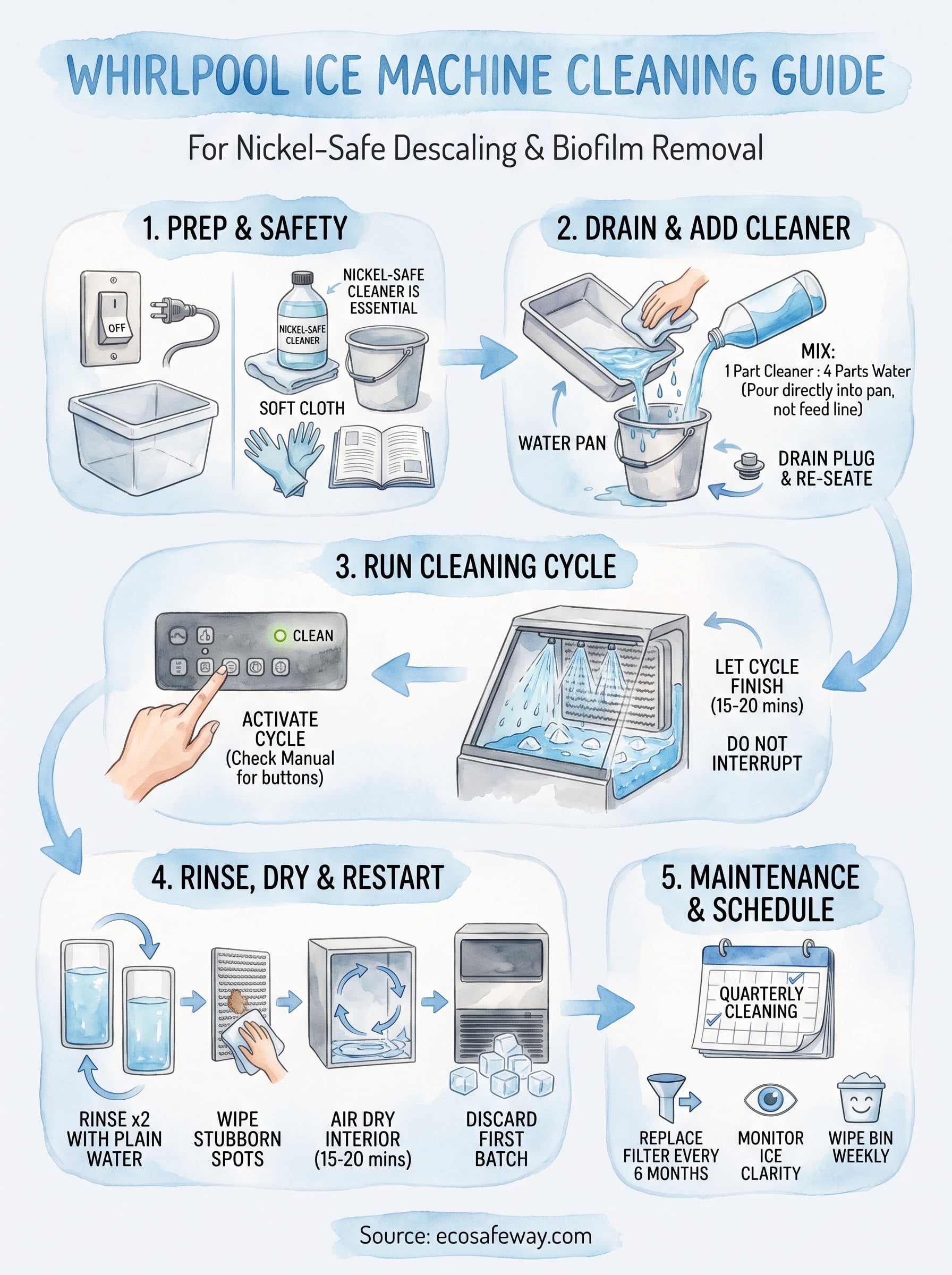 ice machine cleaner whirlpool infographic