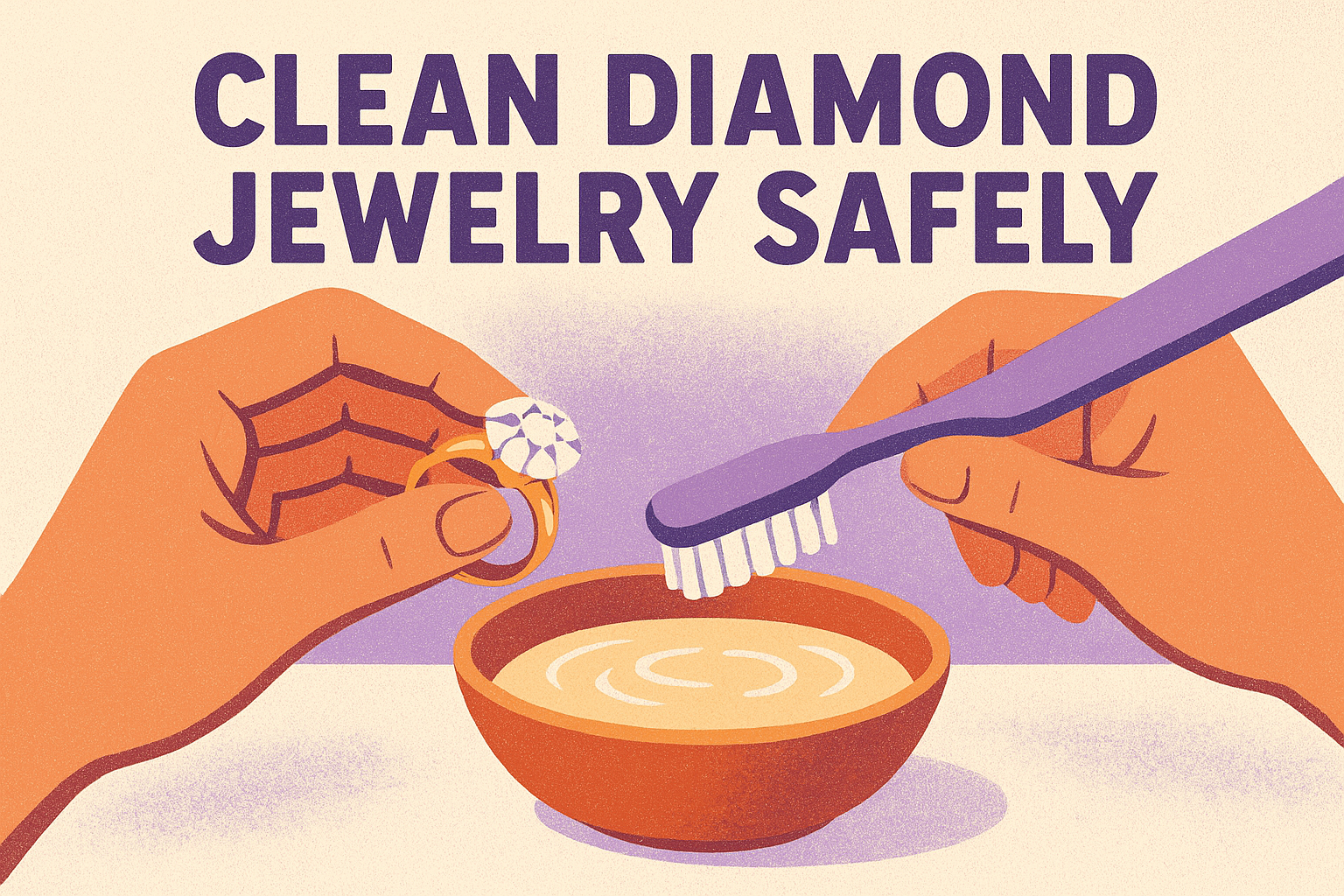 Clean diamond jewelry safely