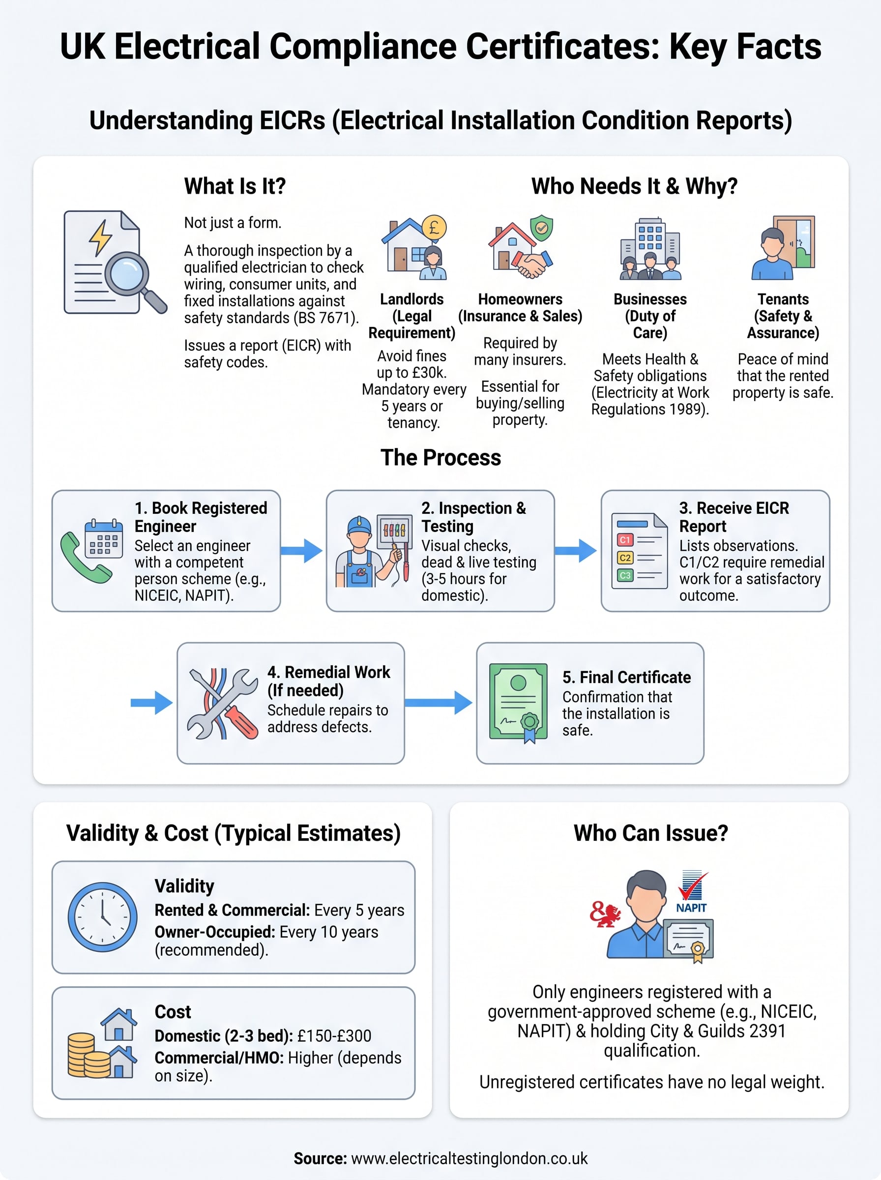 how to get an electrical compliance certificate infographic