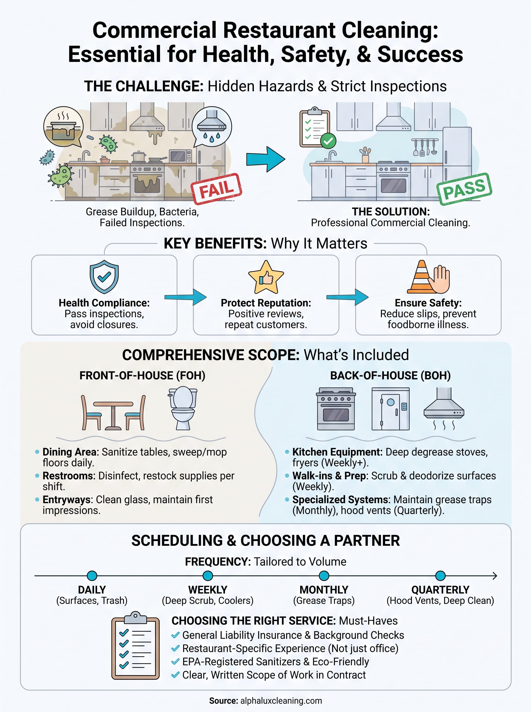 commercial cleaning services restaurant infographic