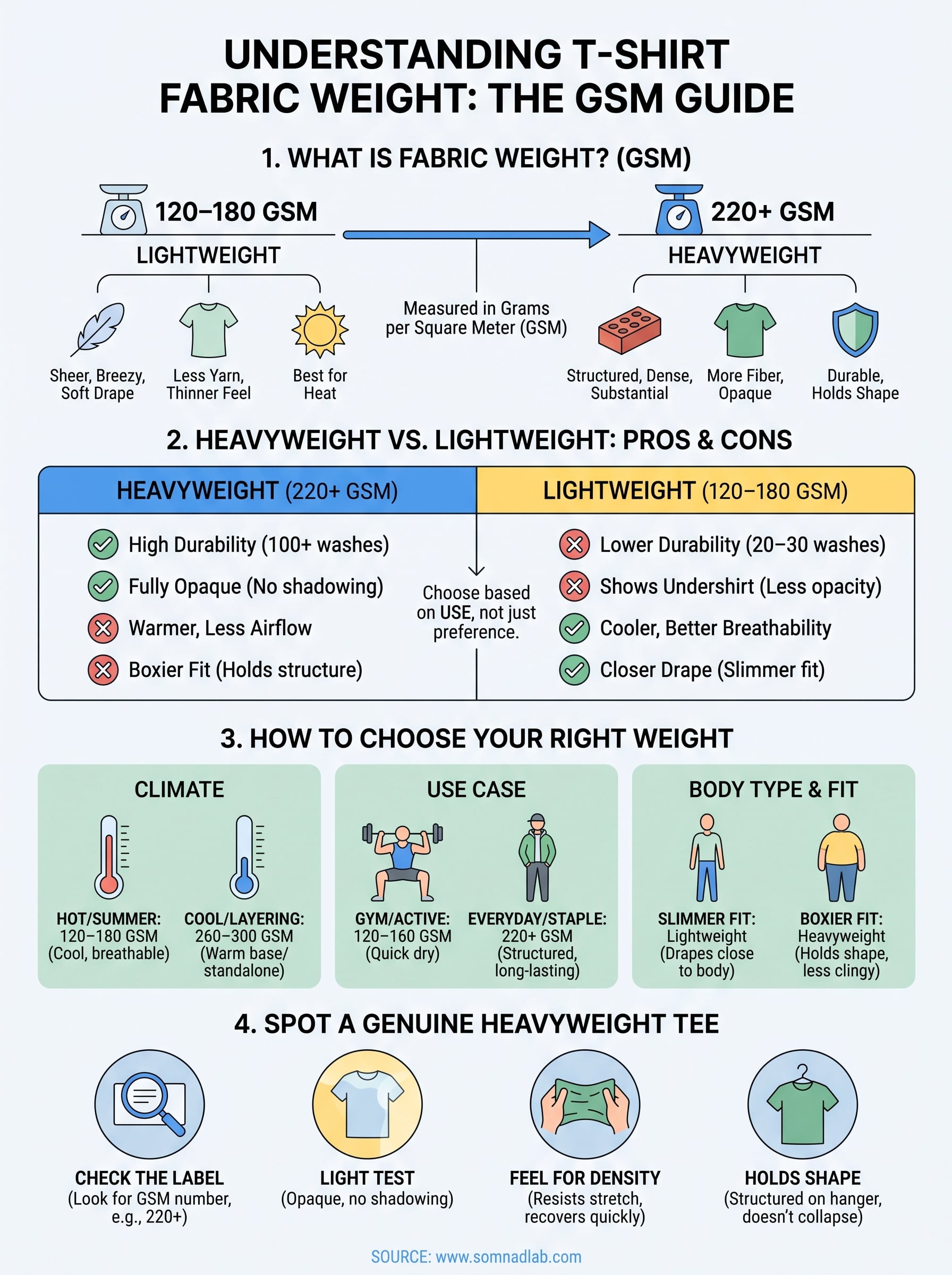 what is a heavyweight t shirt infographic