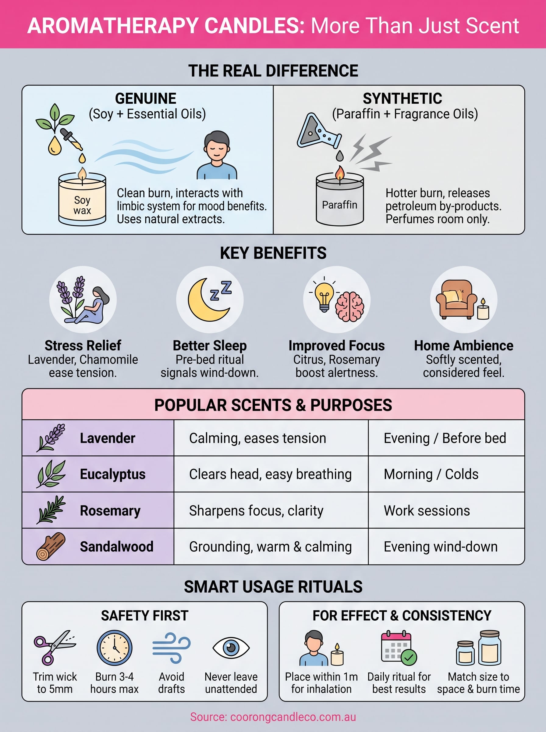 aromatherapy candles infographic