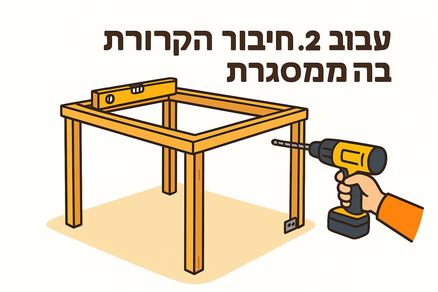 שלב 2. חיבור הקורות ובניית המסגרת