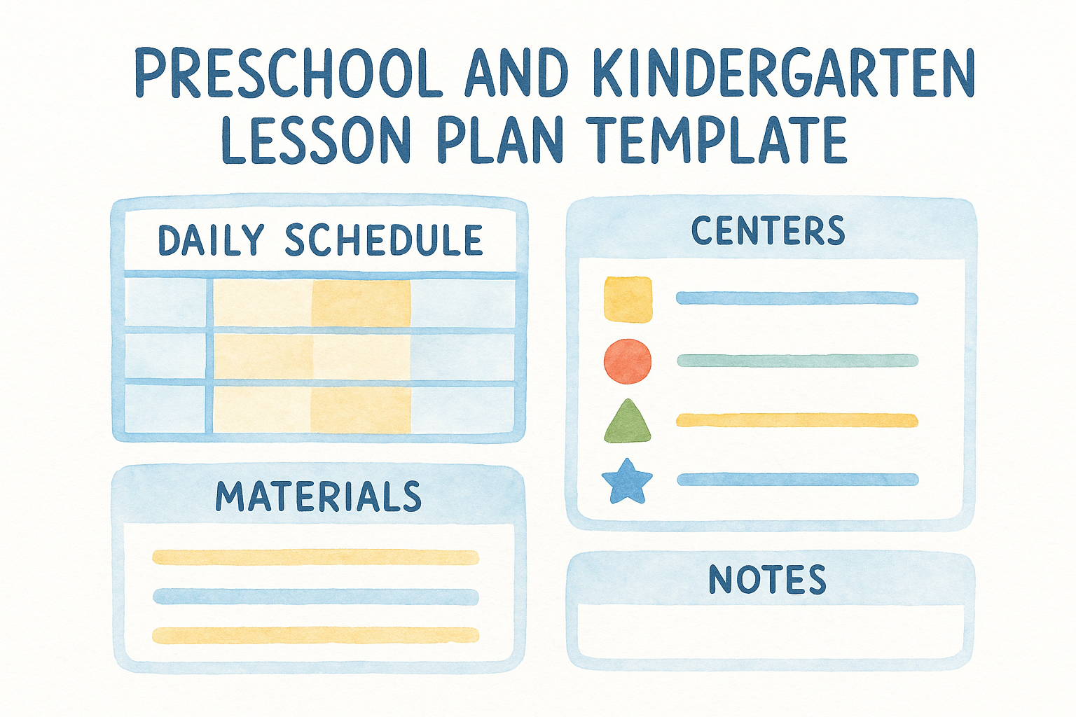 7. Preschool and kindergarten lesson plan template