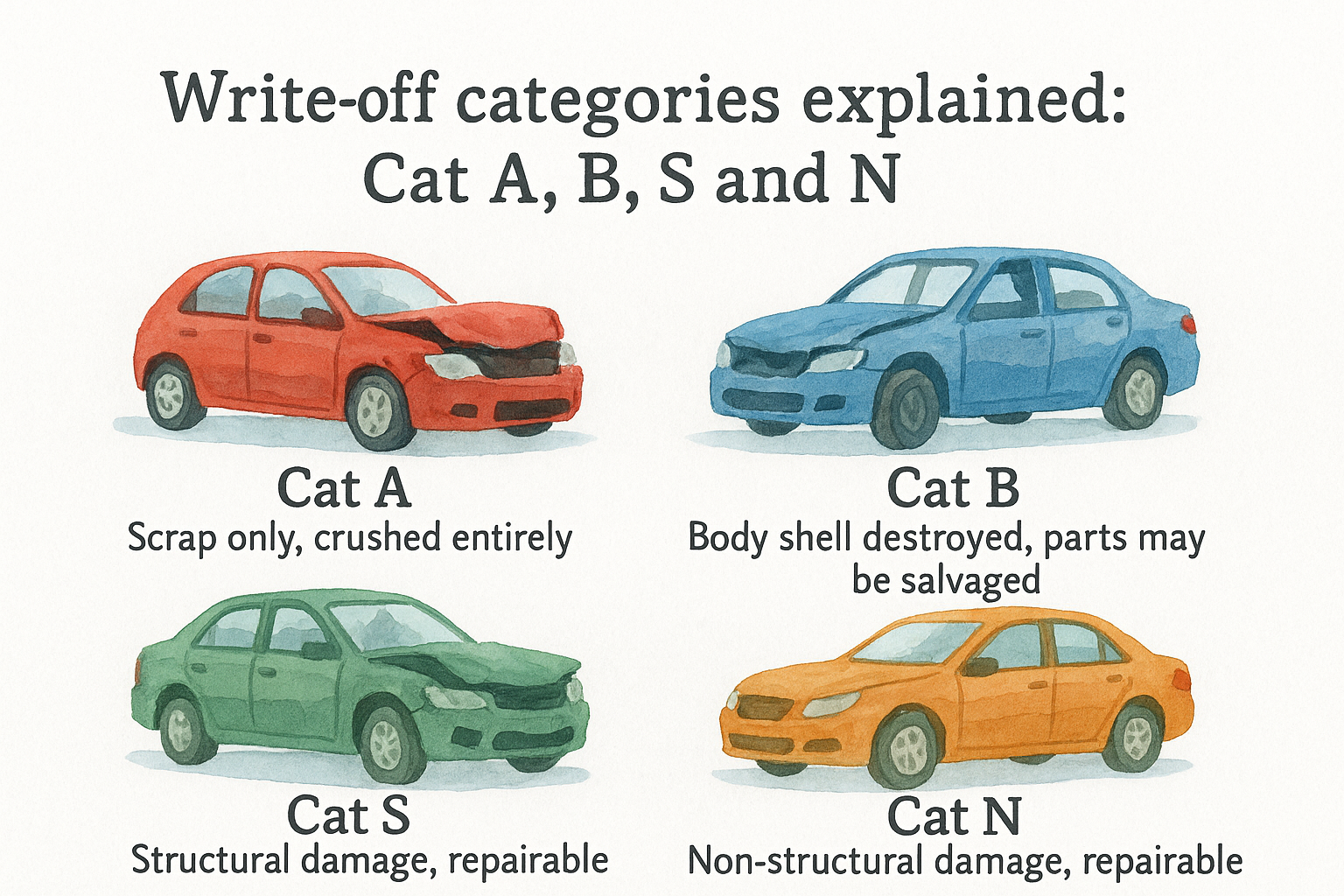 Write-off categories explained: Cat A, B, S and N