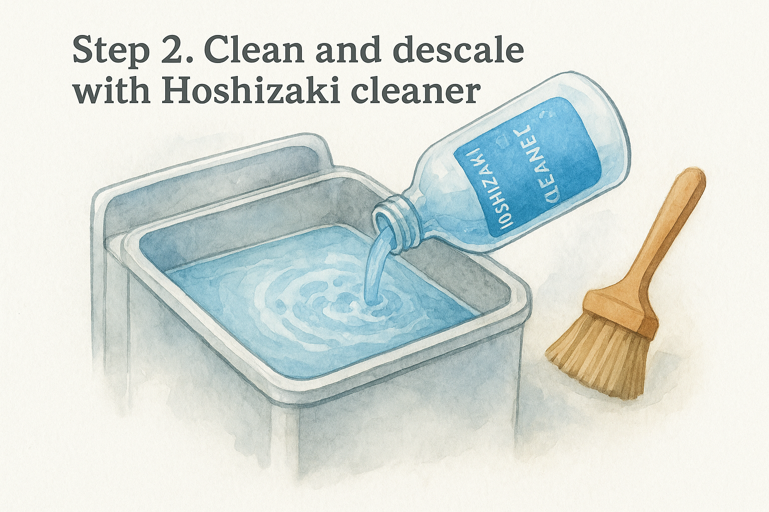 Step 2. Clean and descale with Hoshizaki cleaner