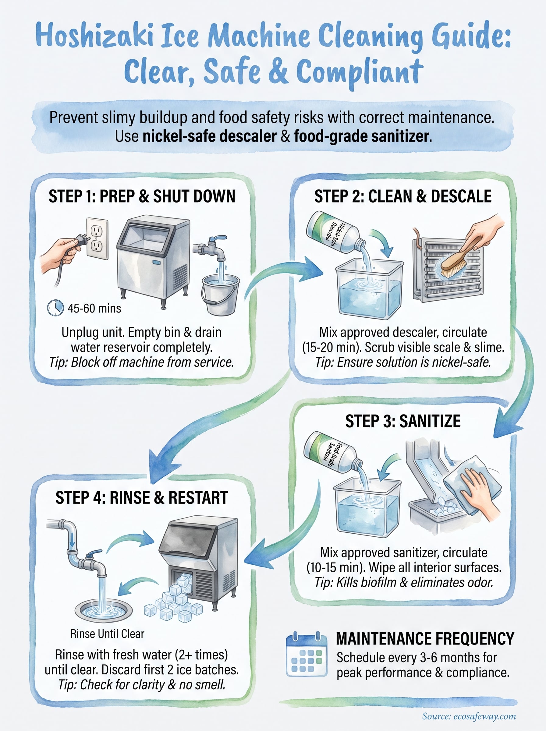 ice machine cleaner hoshizaki infographic