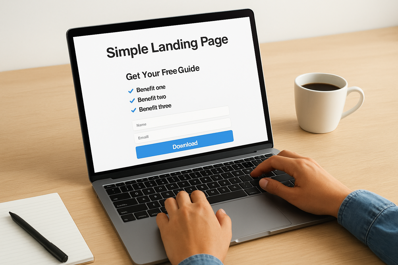Create a simple landing page