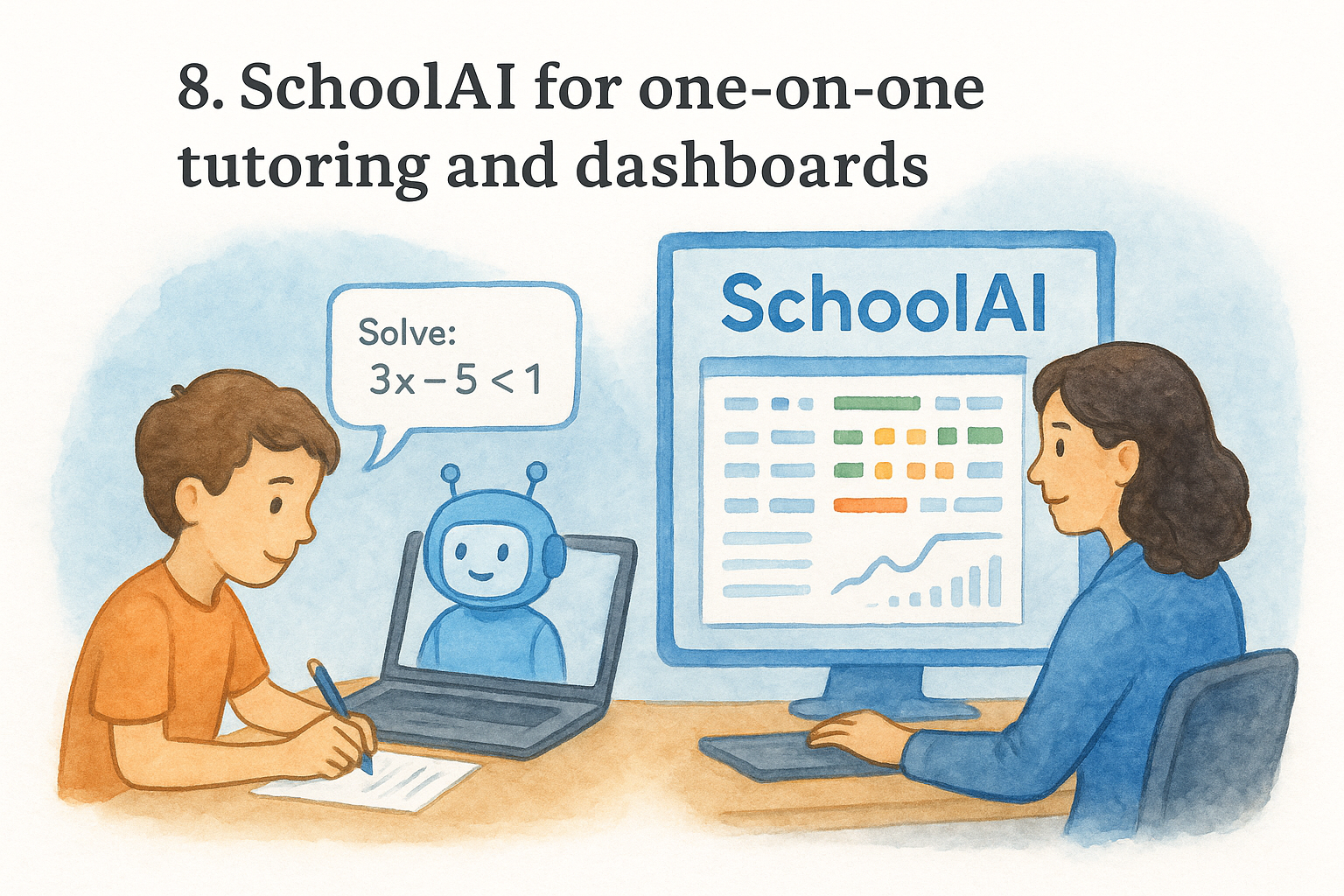 8. SchoolAI for one-on-one tutoring and dashboards