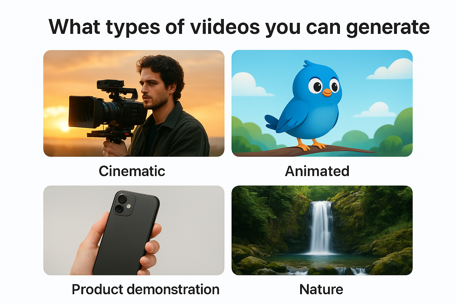 What types of videos you can generate