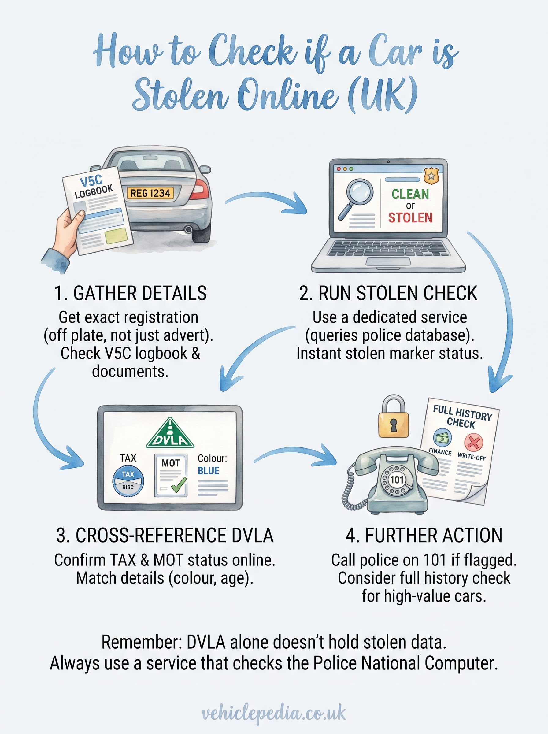 dvla stolen car check online infographic