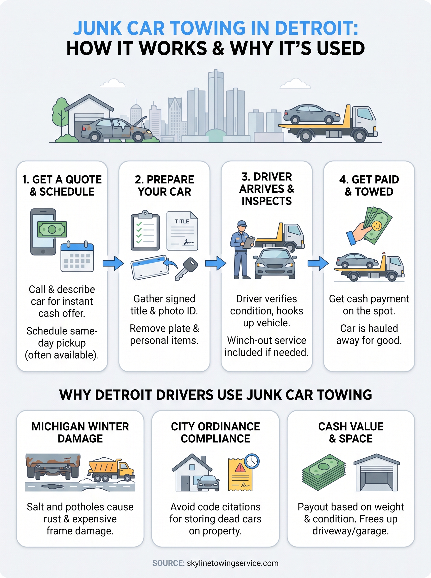 junk car towing infographic