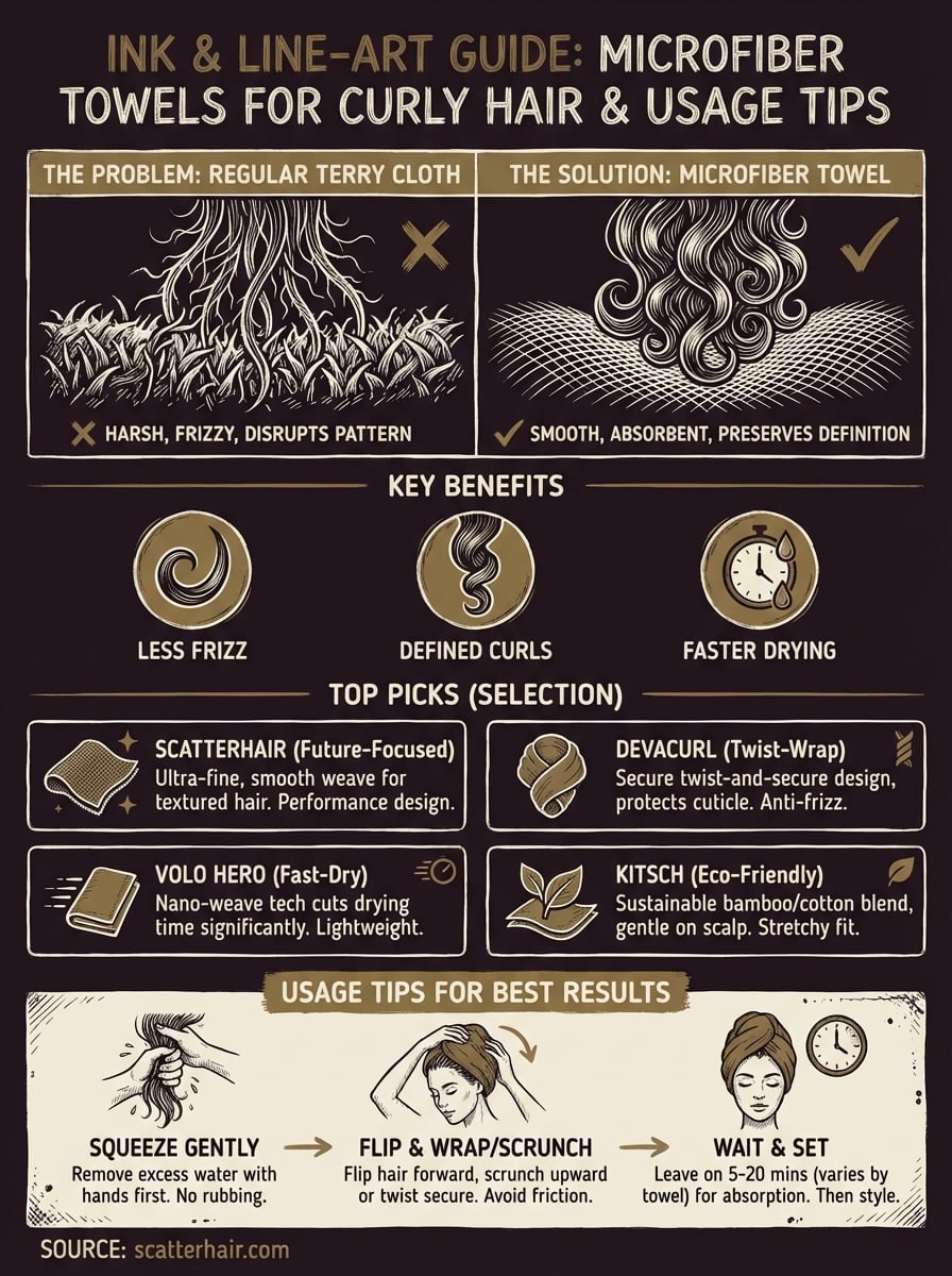 microfiber towel for curly hair infographic