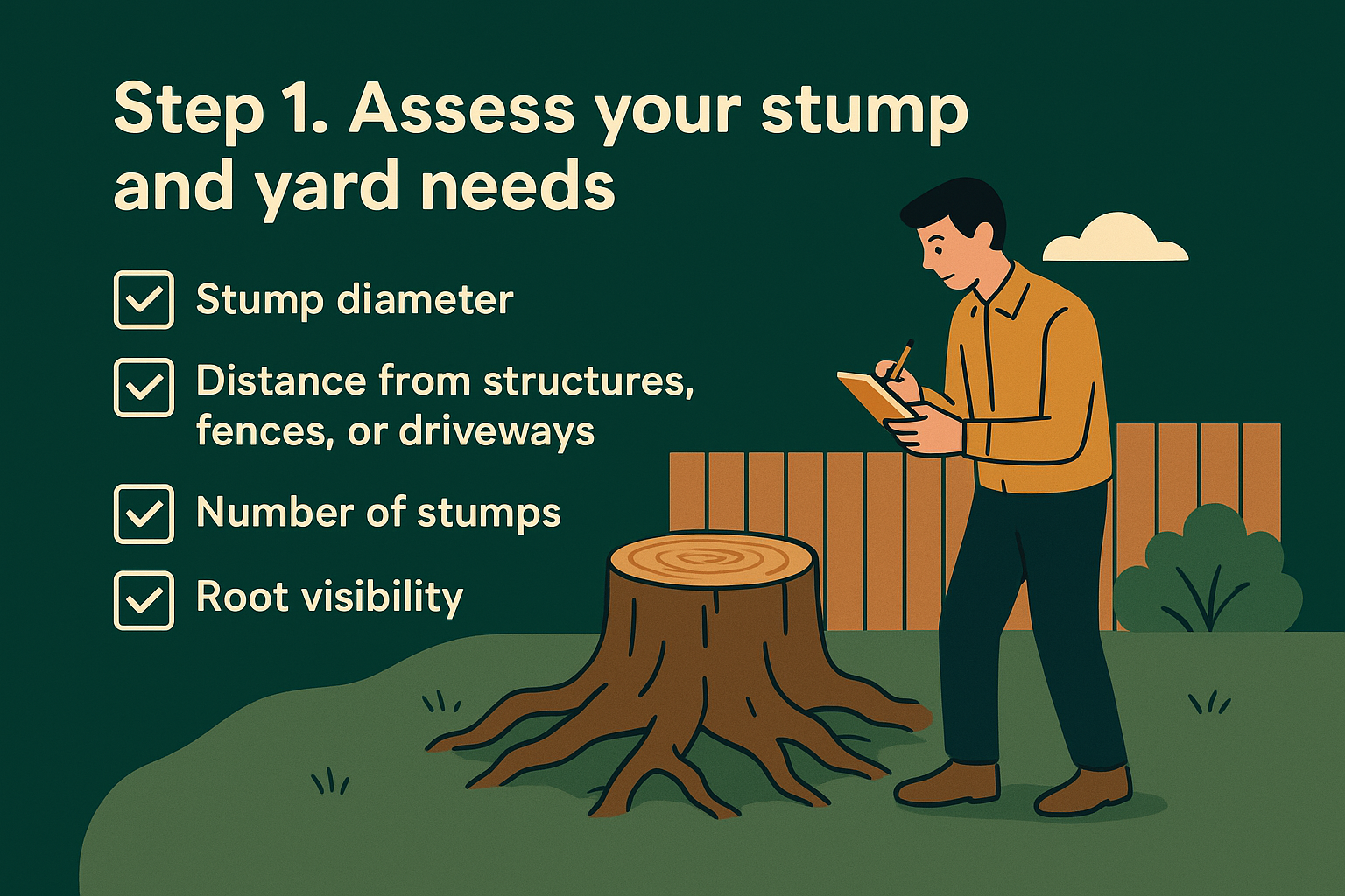 Step 1. Assess your stump and yard needs