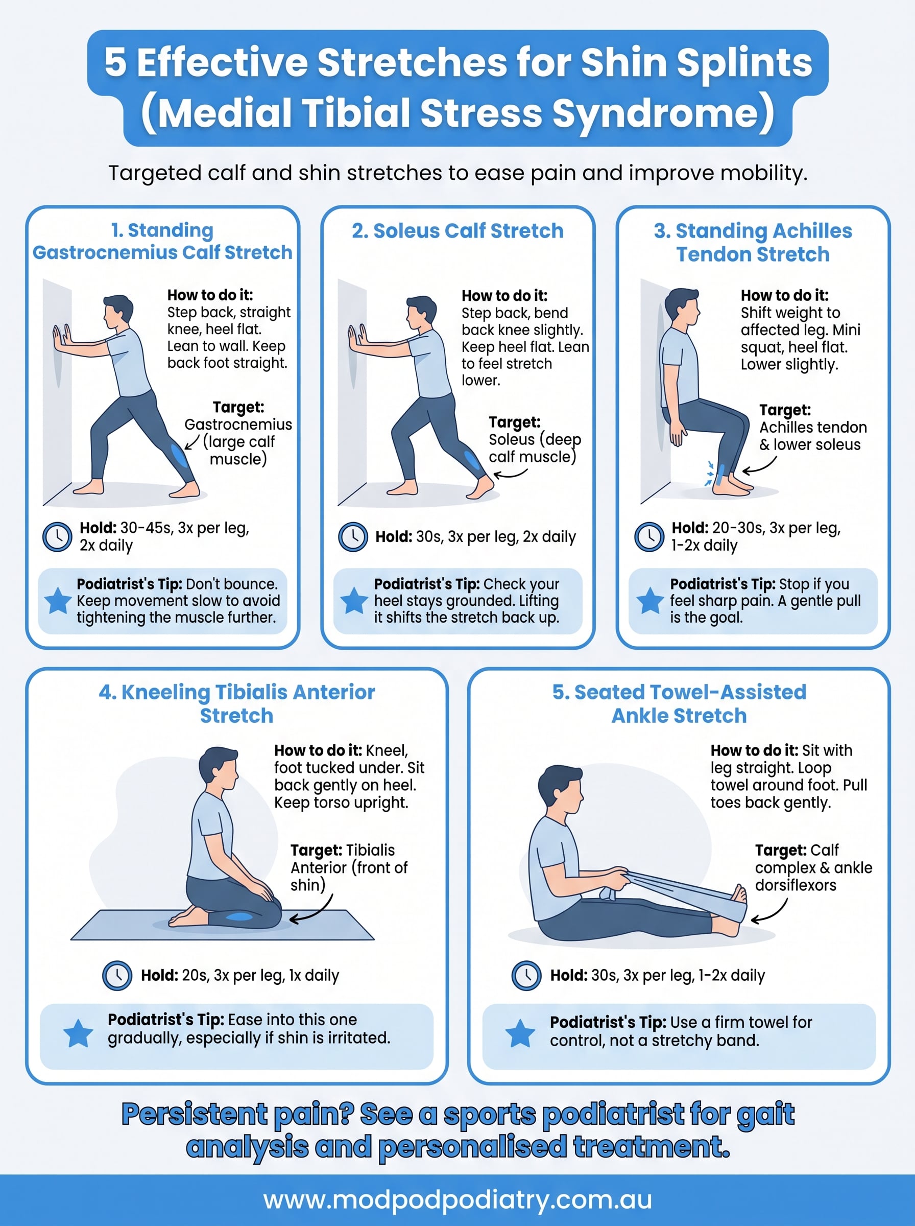 stretching exercises shin splints infographic