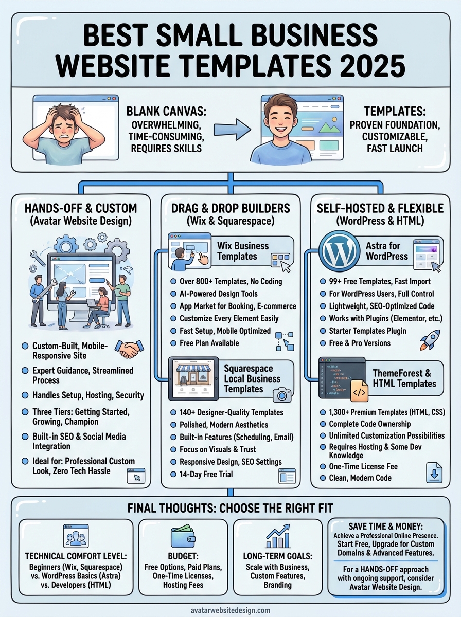 small business website templates infographic