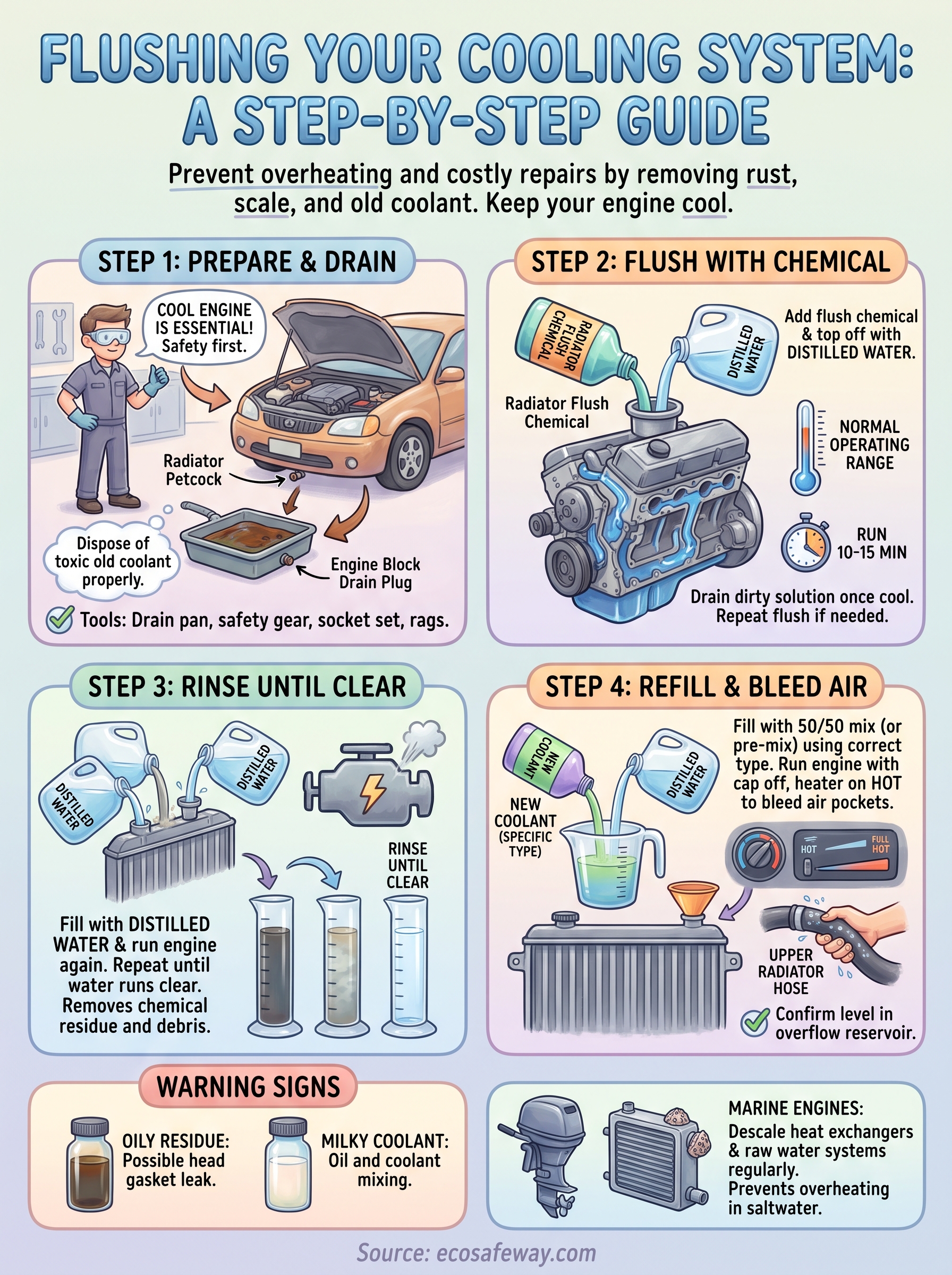 cooling system cleaning infographic