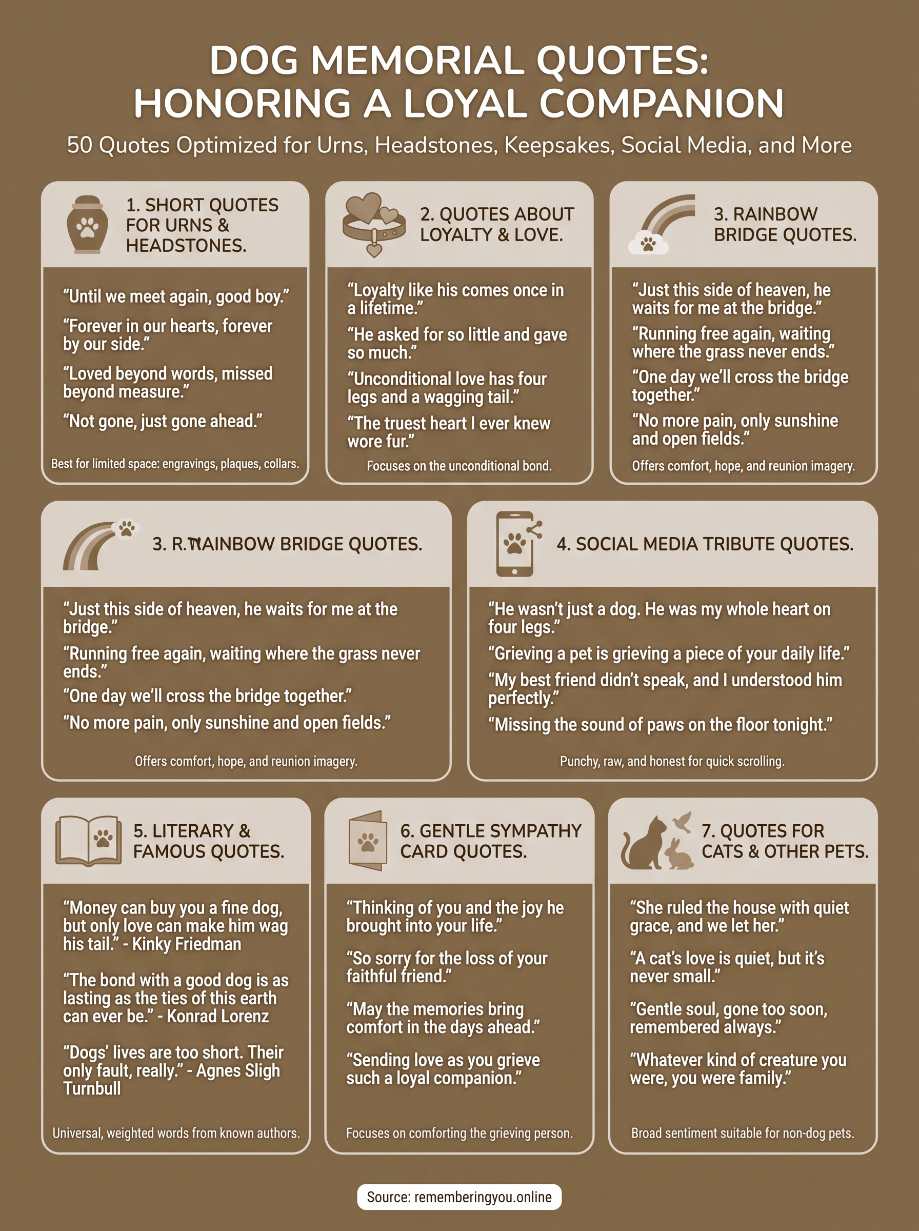 dogs memorial quotes infographic