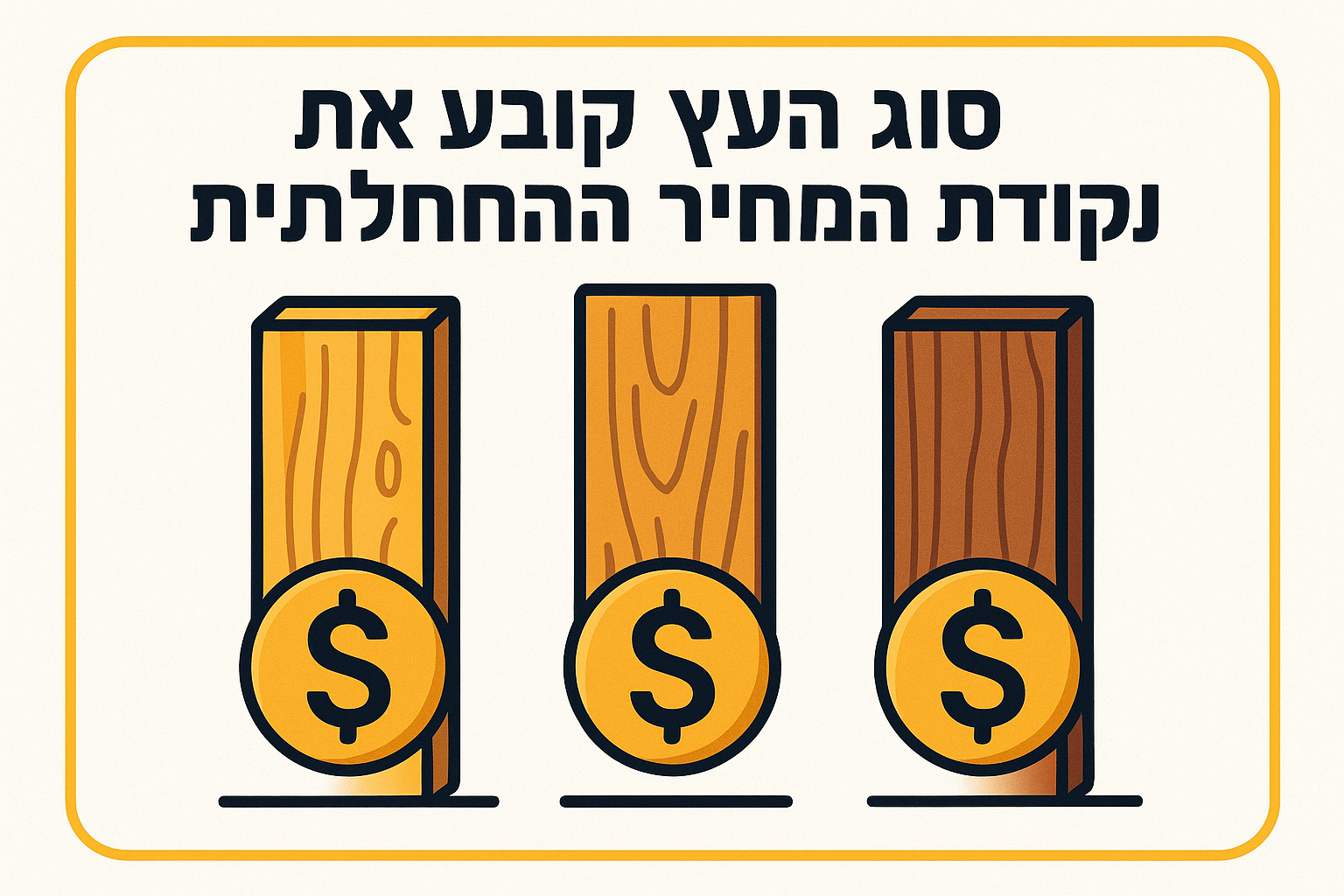 סוג העץ קובע את נקודת המחיר ההתחלתית