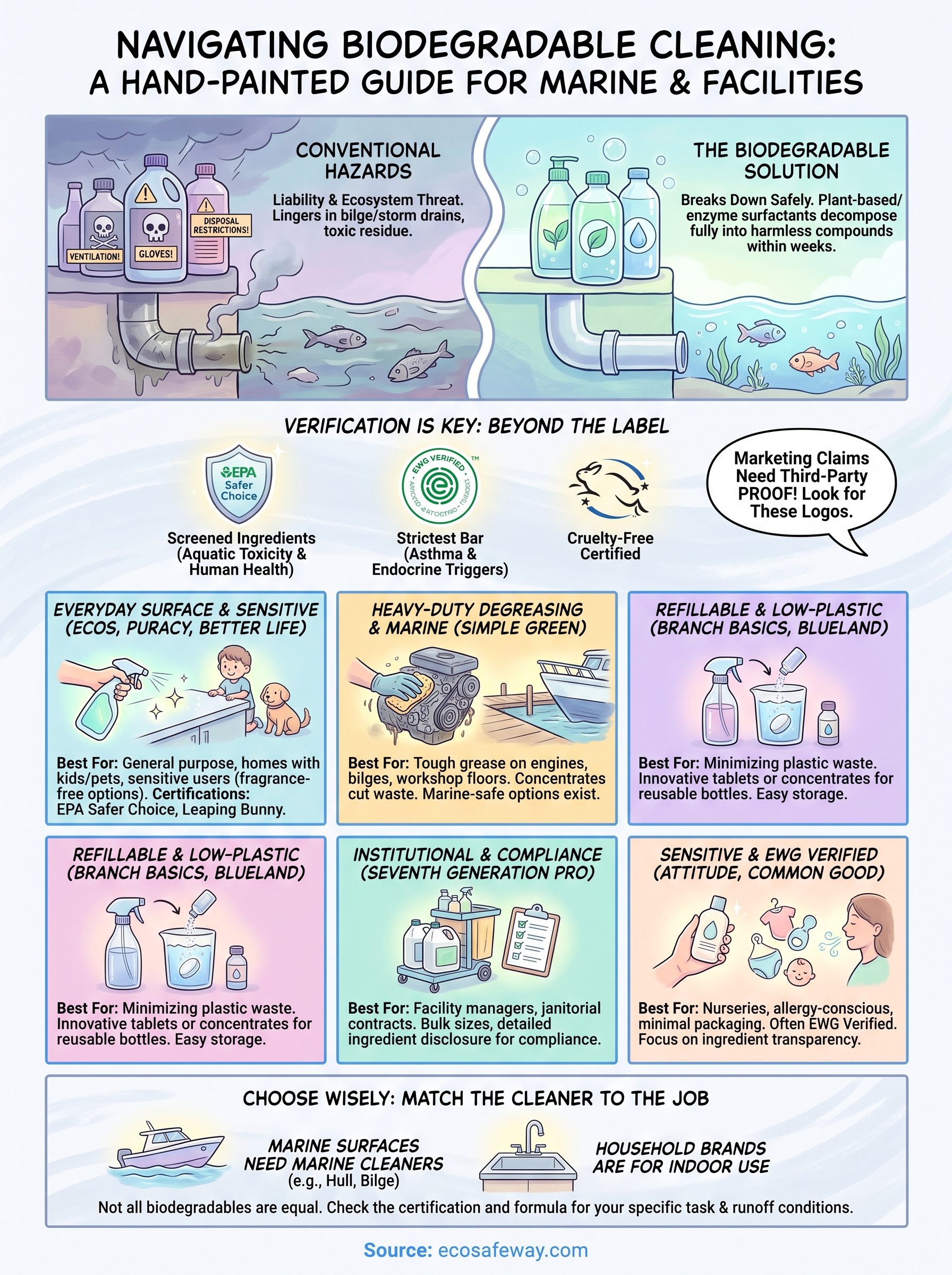 cleaning products biodegradable infographic