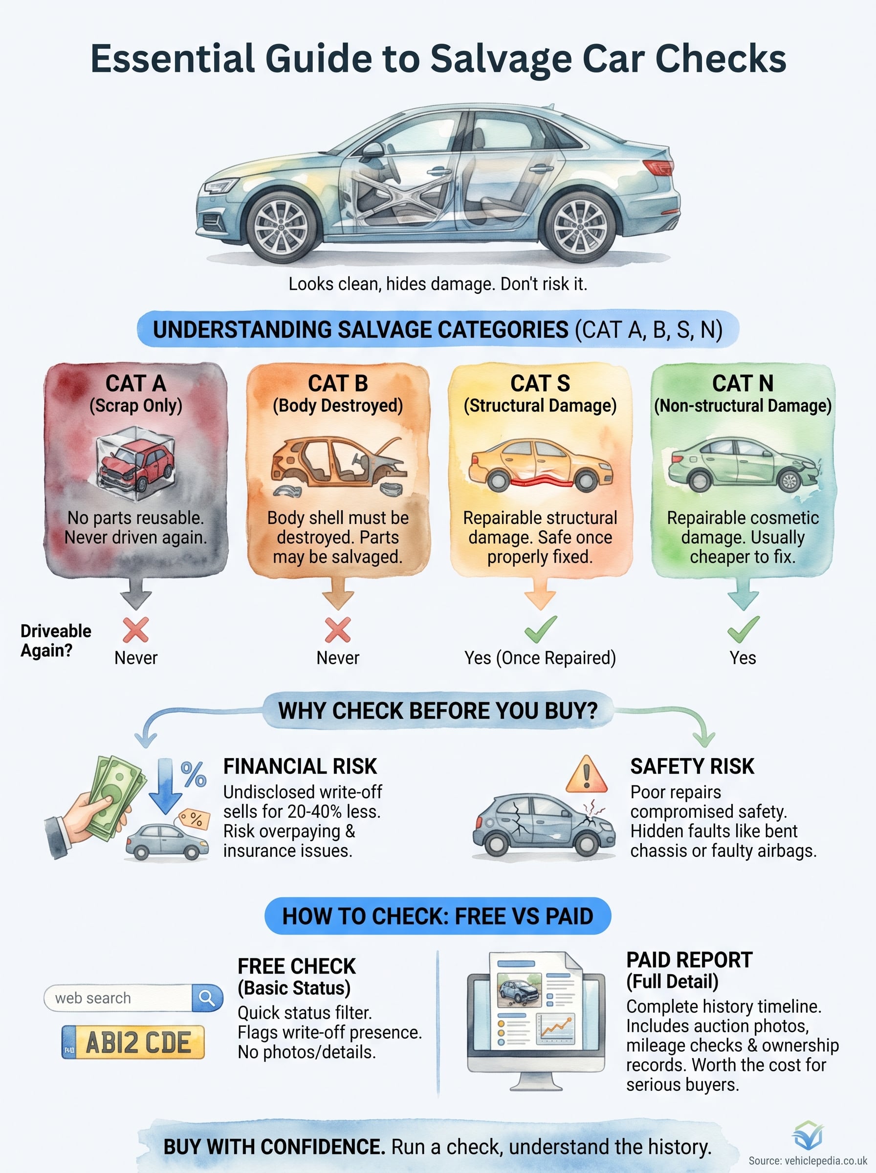 salvage car check infographic