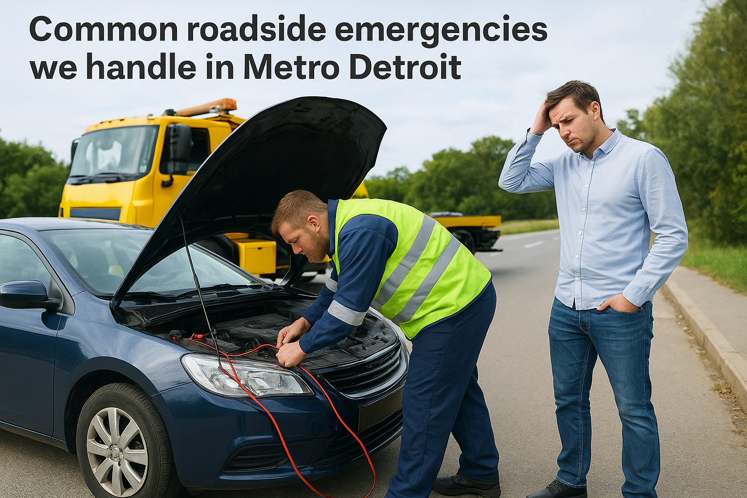 Common roadside emergencies we handle in Metro Detroit