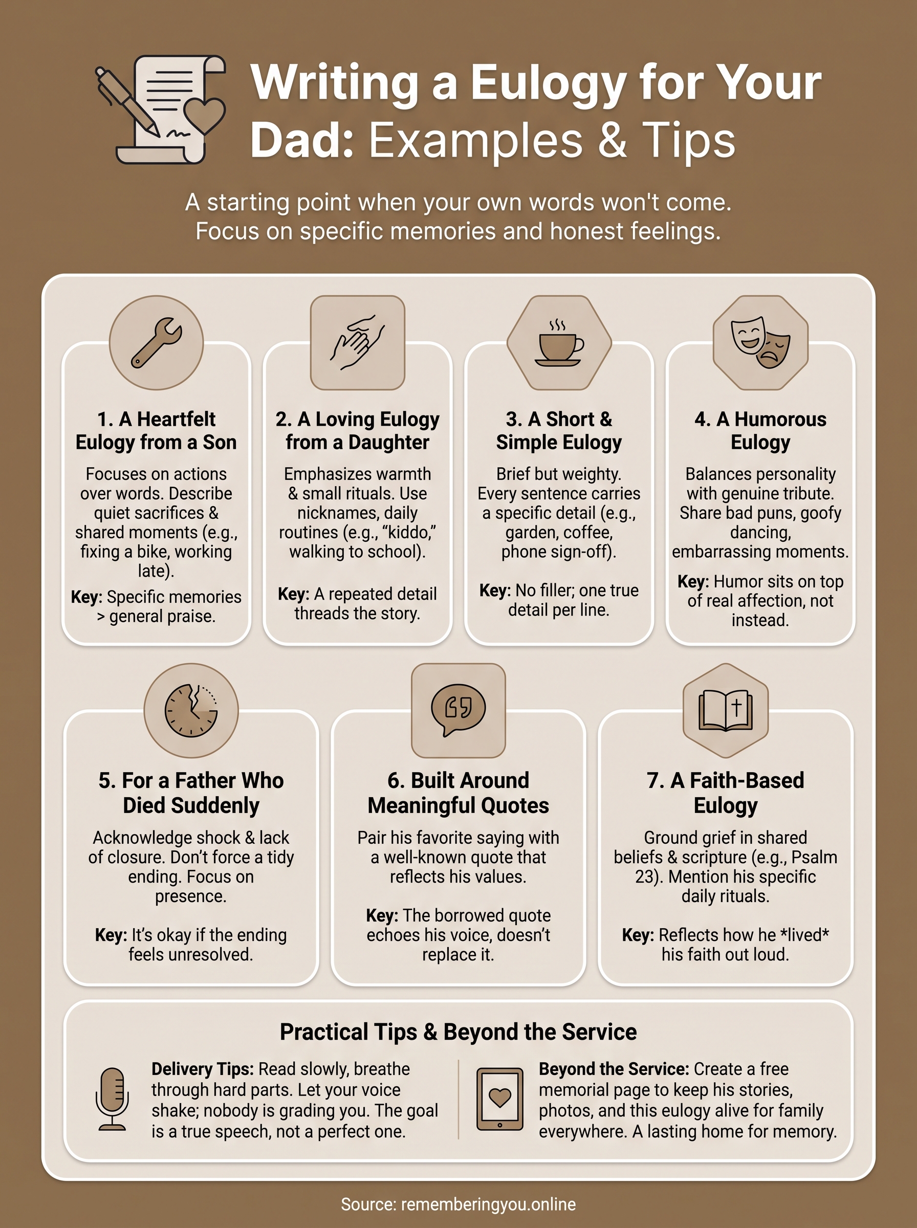 eulogy speech examples for father infographic