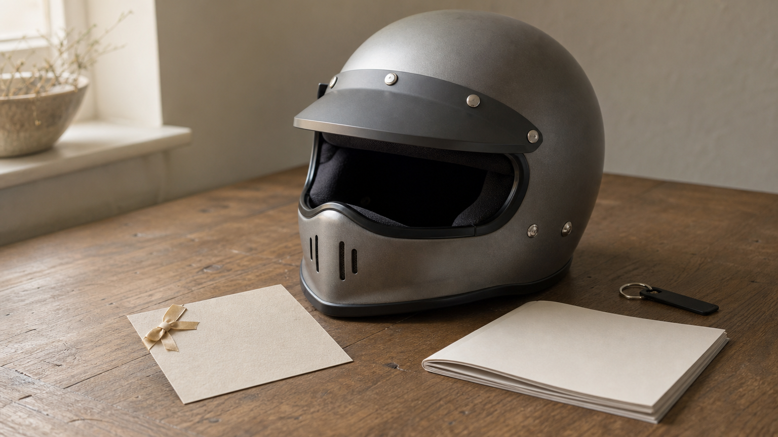 Une carte cadeau expérience accompagnée d'un casque de pilotage et d'un catalogue d'activités.