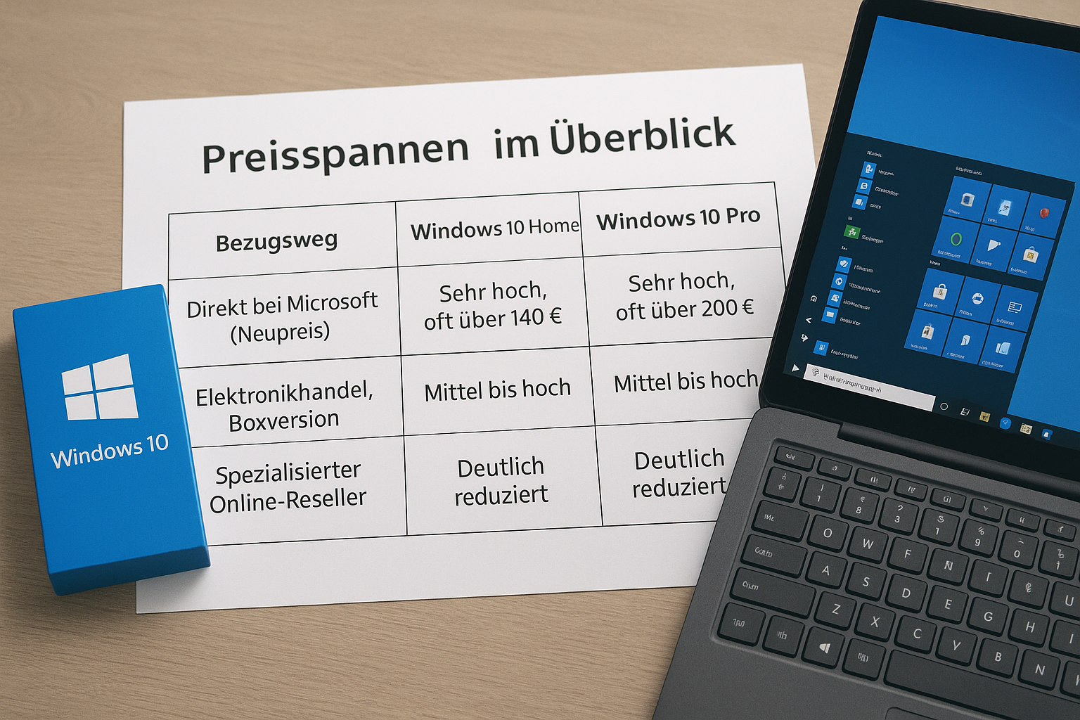 Preisspannen im Überblick