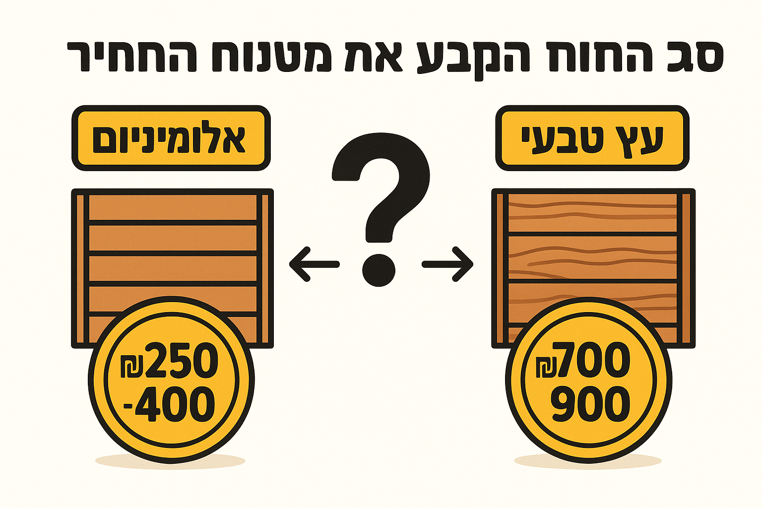 סוג החומר קובע את טווח המחיר