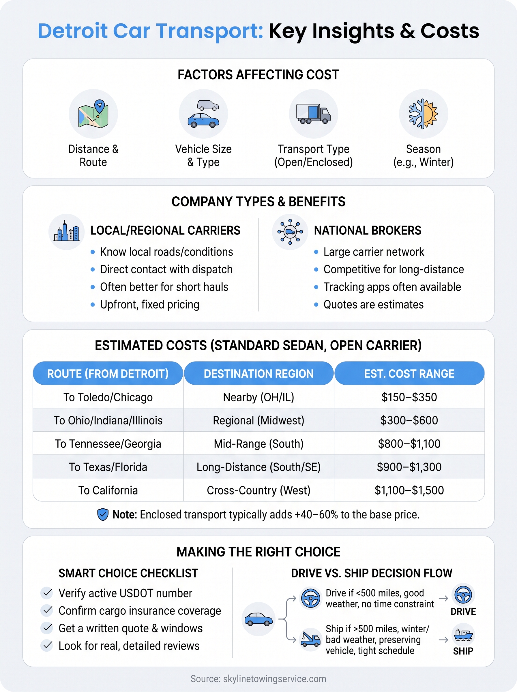 car transport detroit infographic